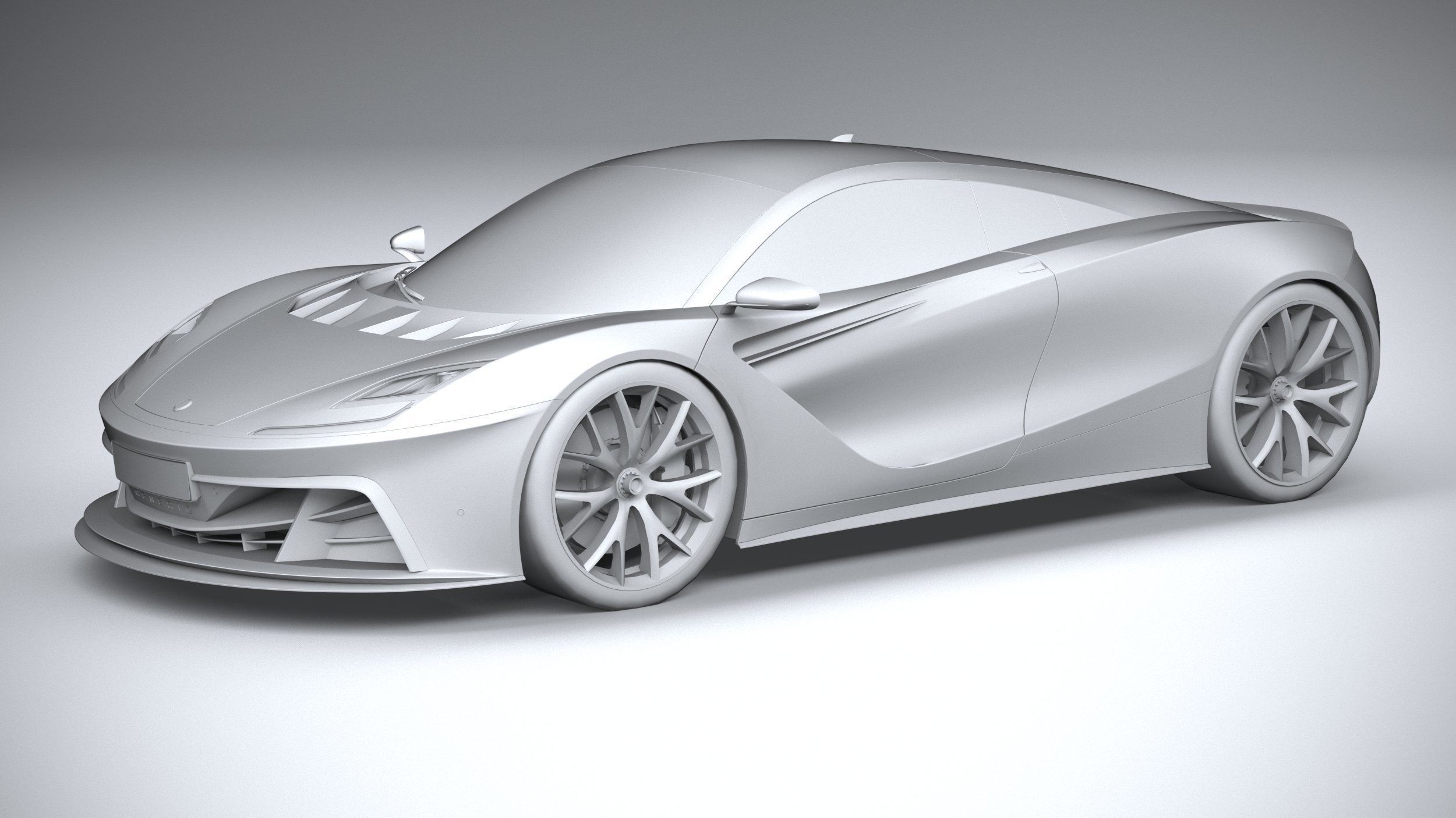 Generic Supercar v2 2020 LowPoly 3D model_19