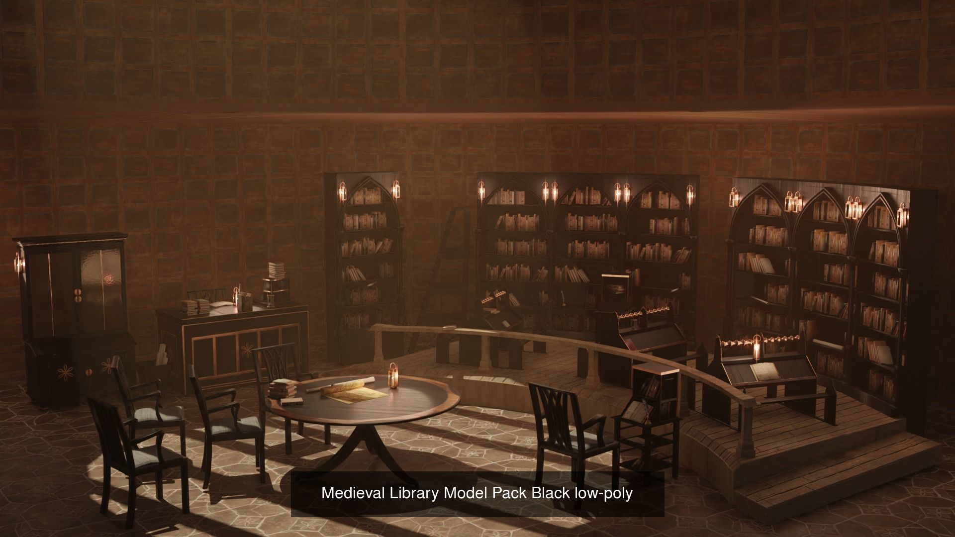 Medieval Library Mega Pack 3D Model Collection_5