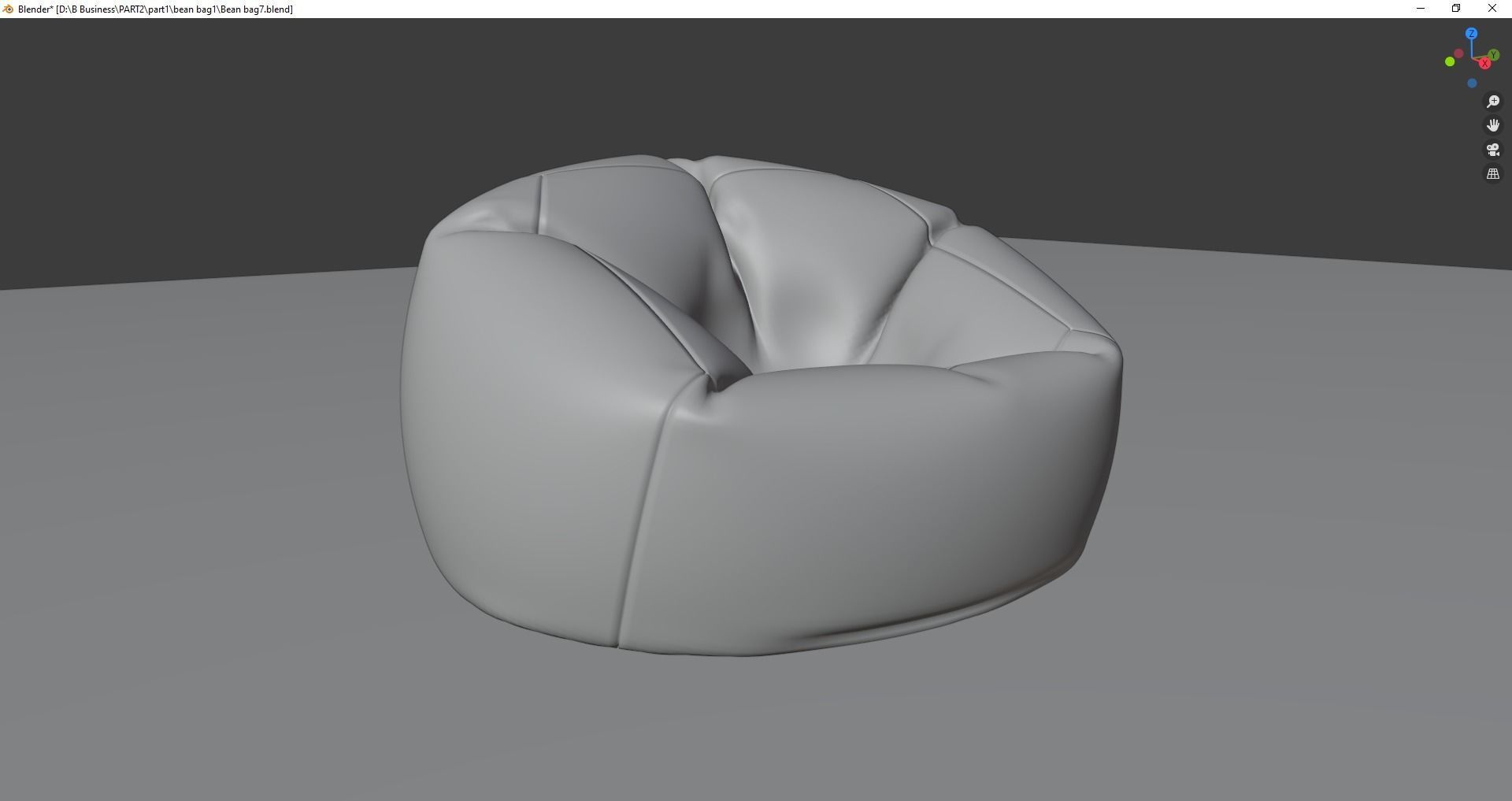Beanbag bean bag chair 3D model_11