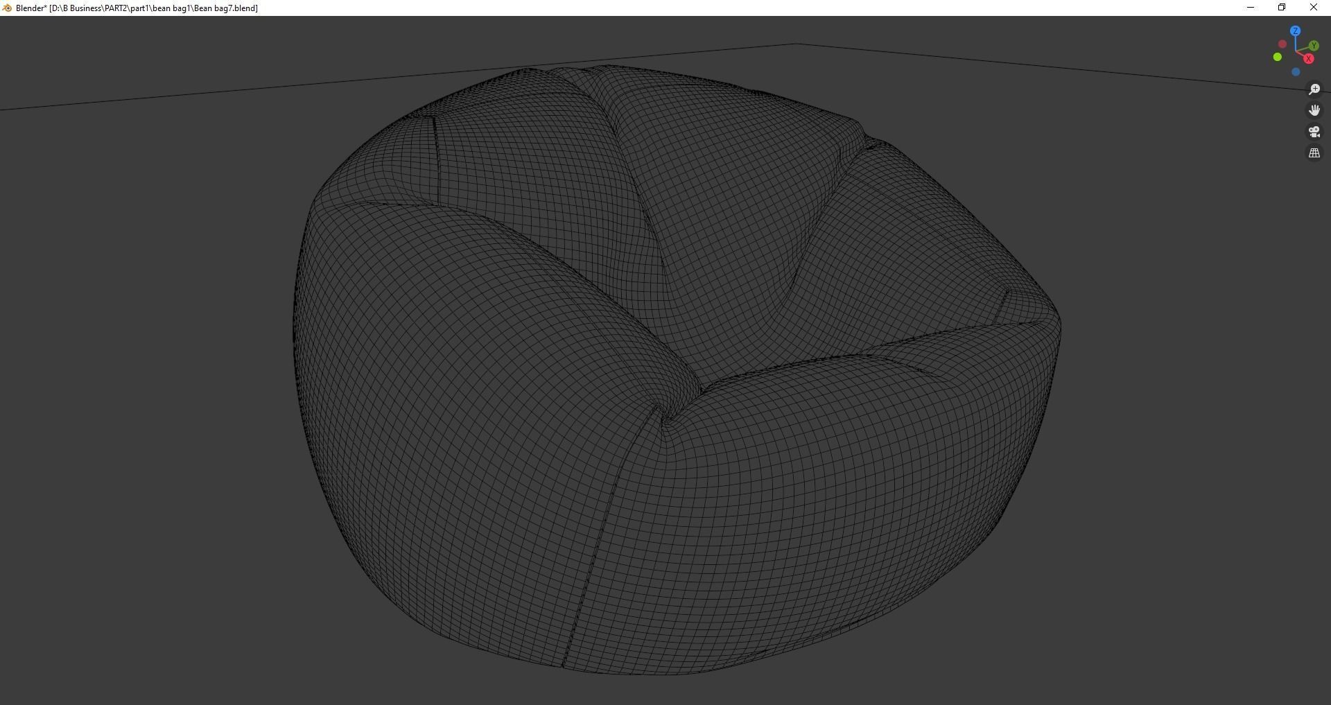 Beanbag bean bag chair 3D model_17