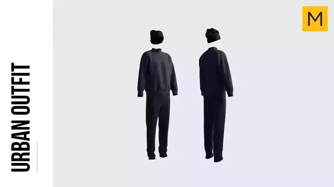 Male Sweatshirt Beanie Urban Outfit Marvelous Designer