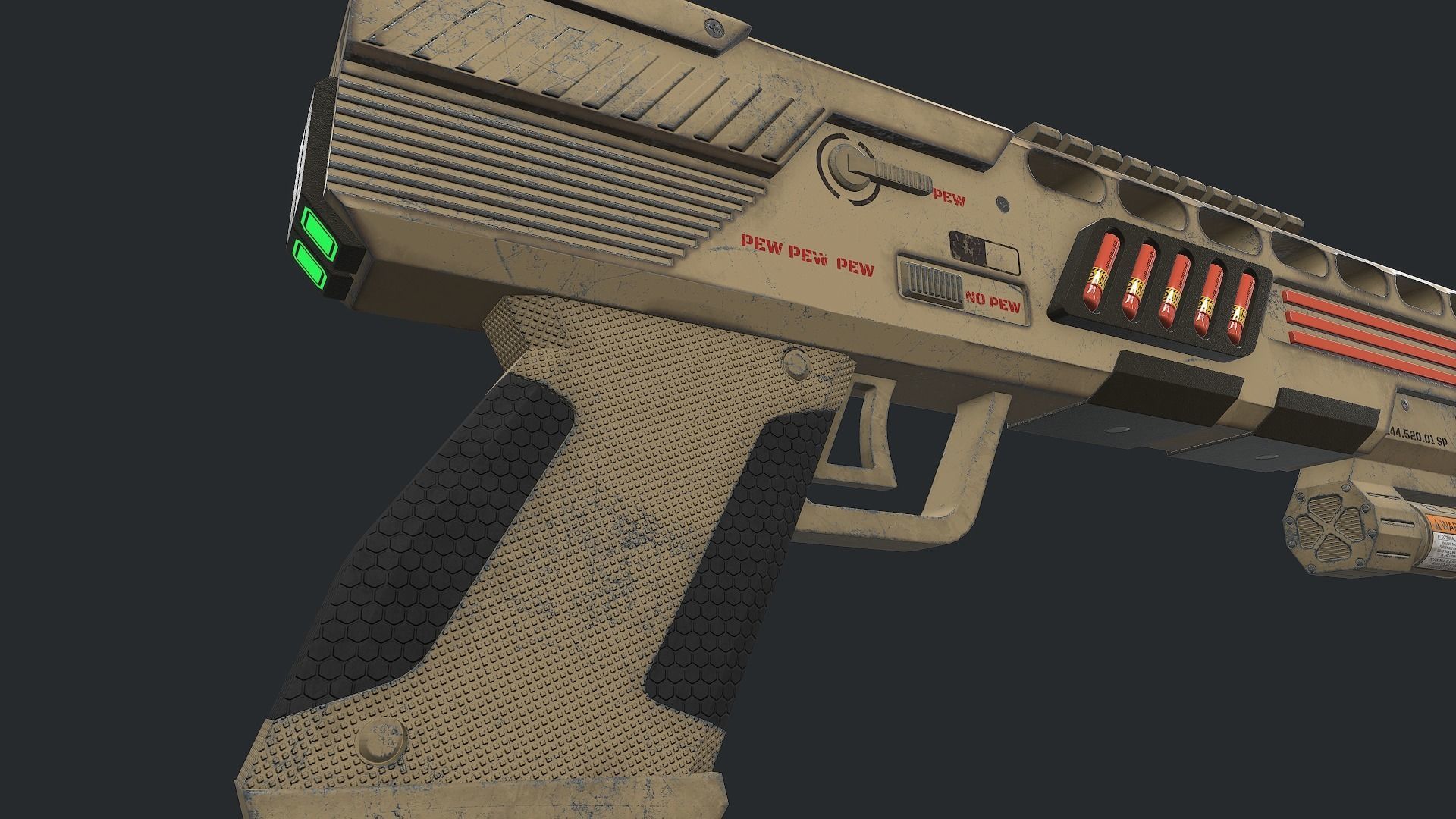 Fun PBR Pistol Low-poly 3D model_5