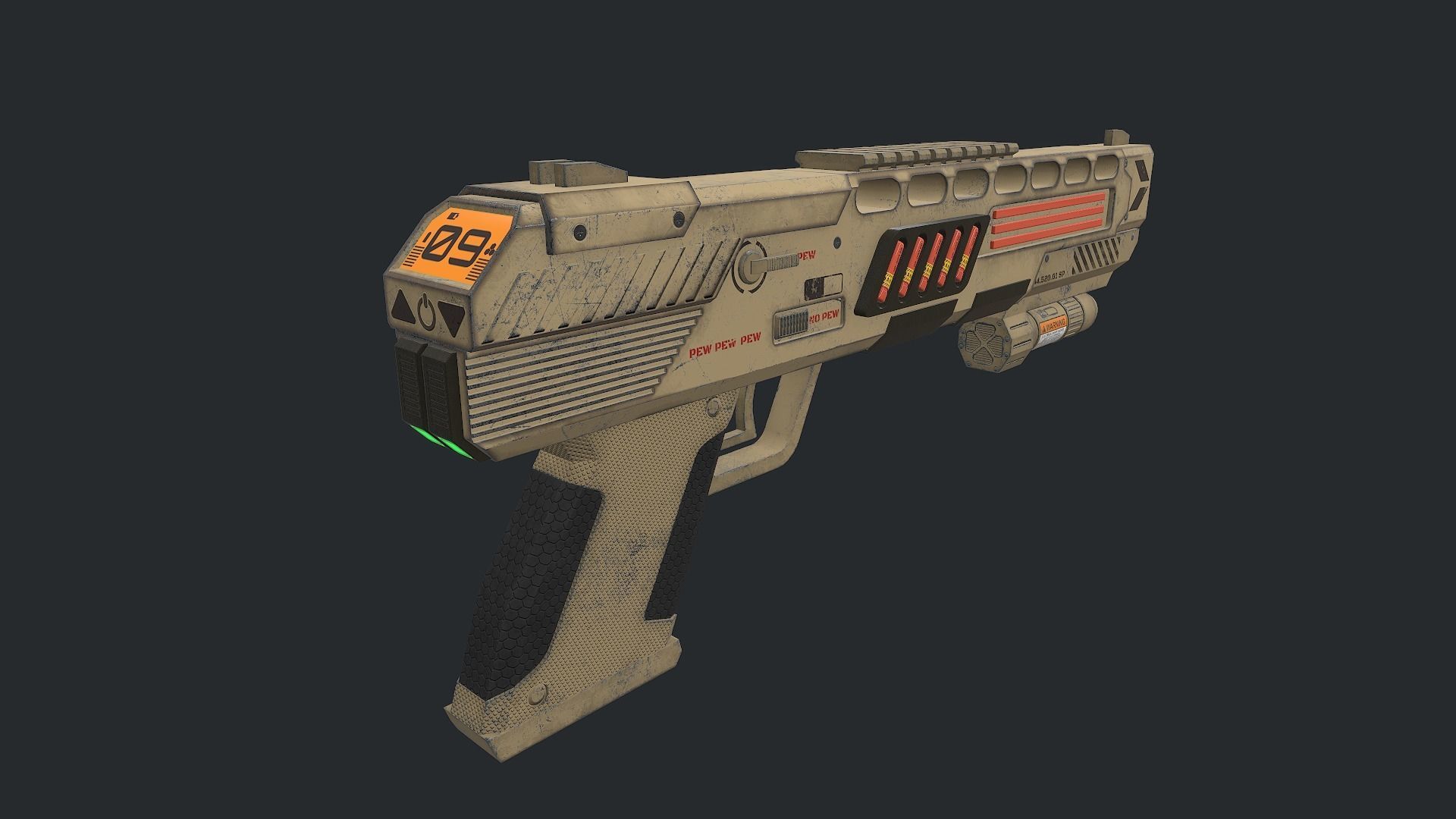 Fun PBR Pistol Low-poly 3D model_2
