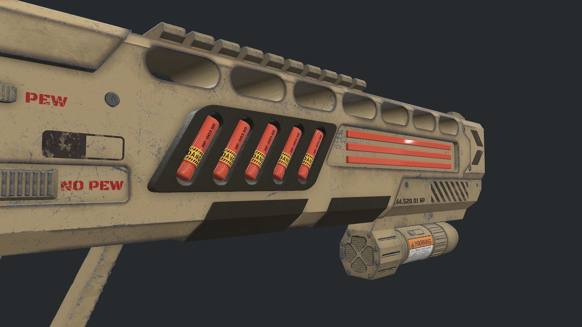 Fun PBR Pistol Low-poly 3D model_7