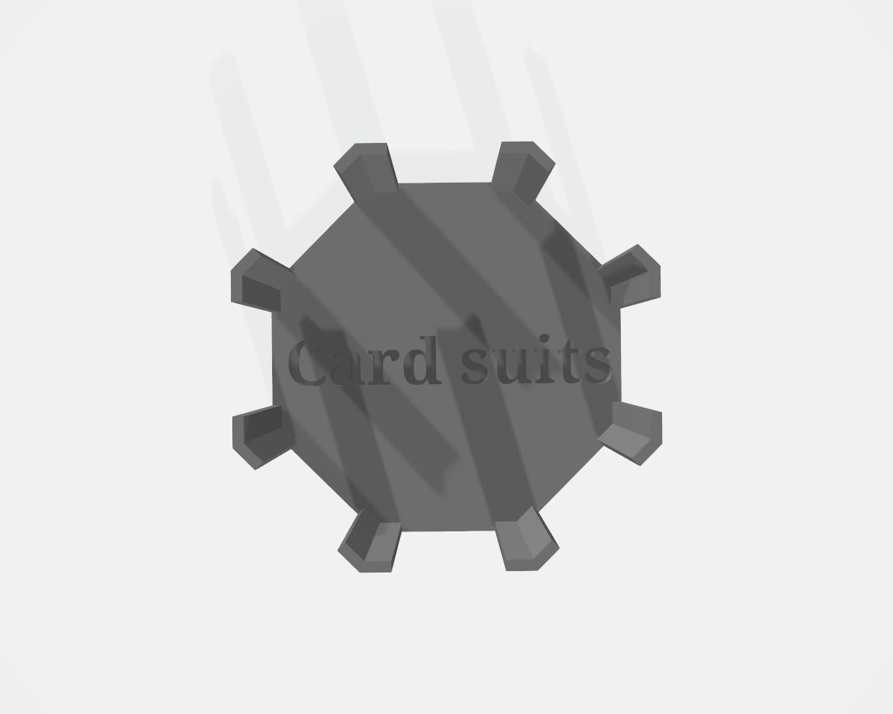 Card suit coaster set 3D print model_2