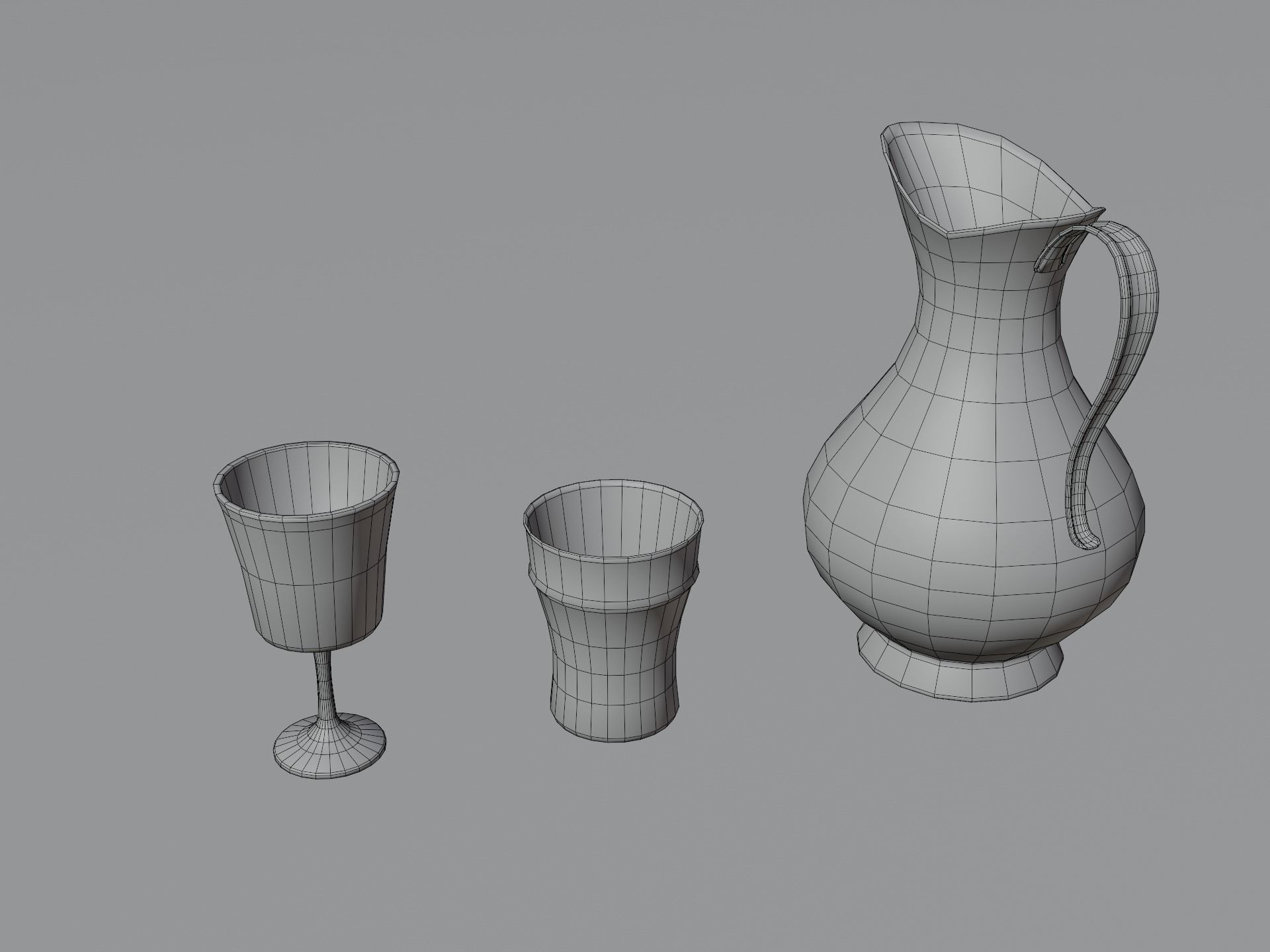 Medieval Tableware Low-poly 3D model_14
