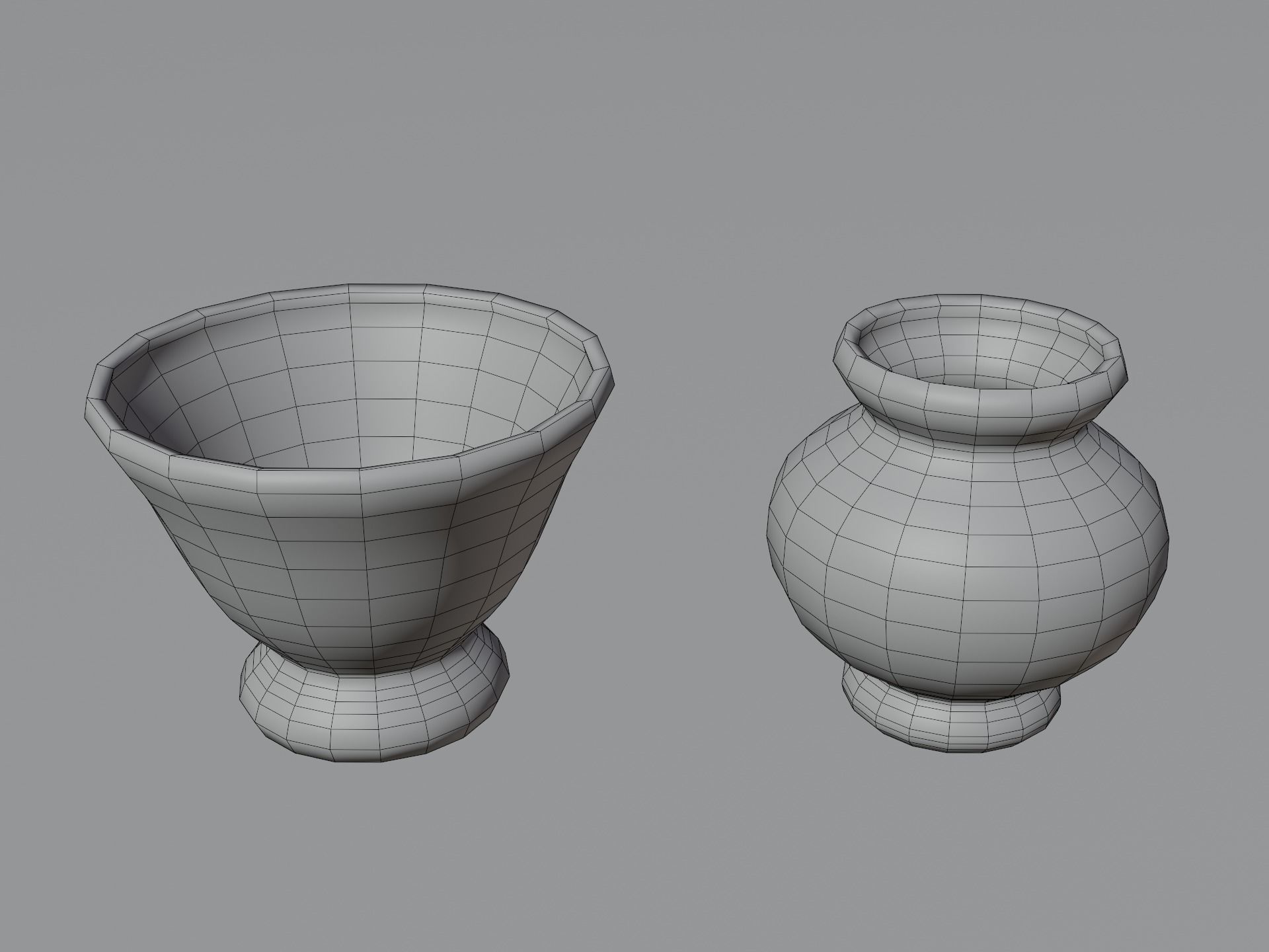 Medieval Tableware Low-poly 3D model_12