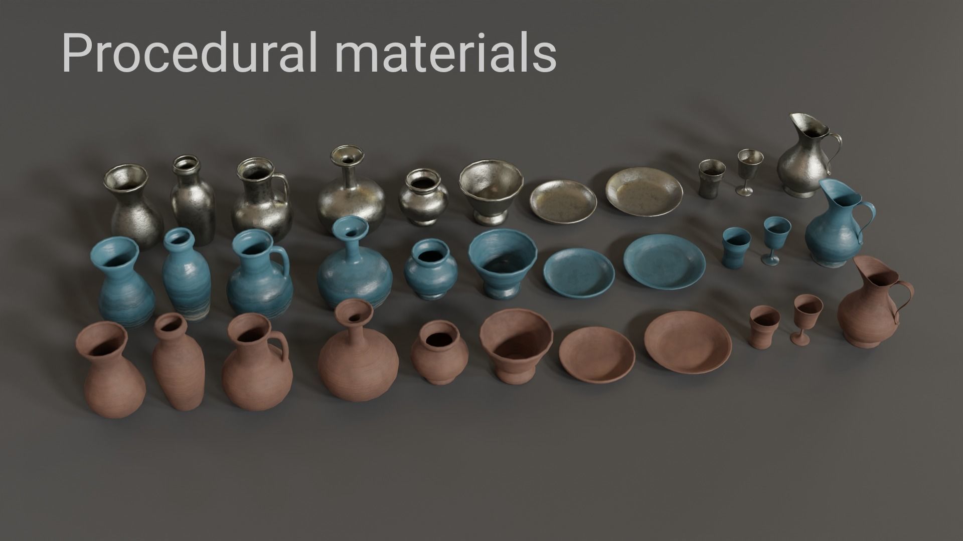 Medieval Tableware Low-poly 3D model_9