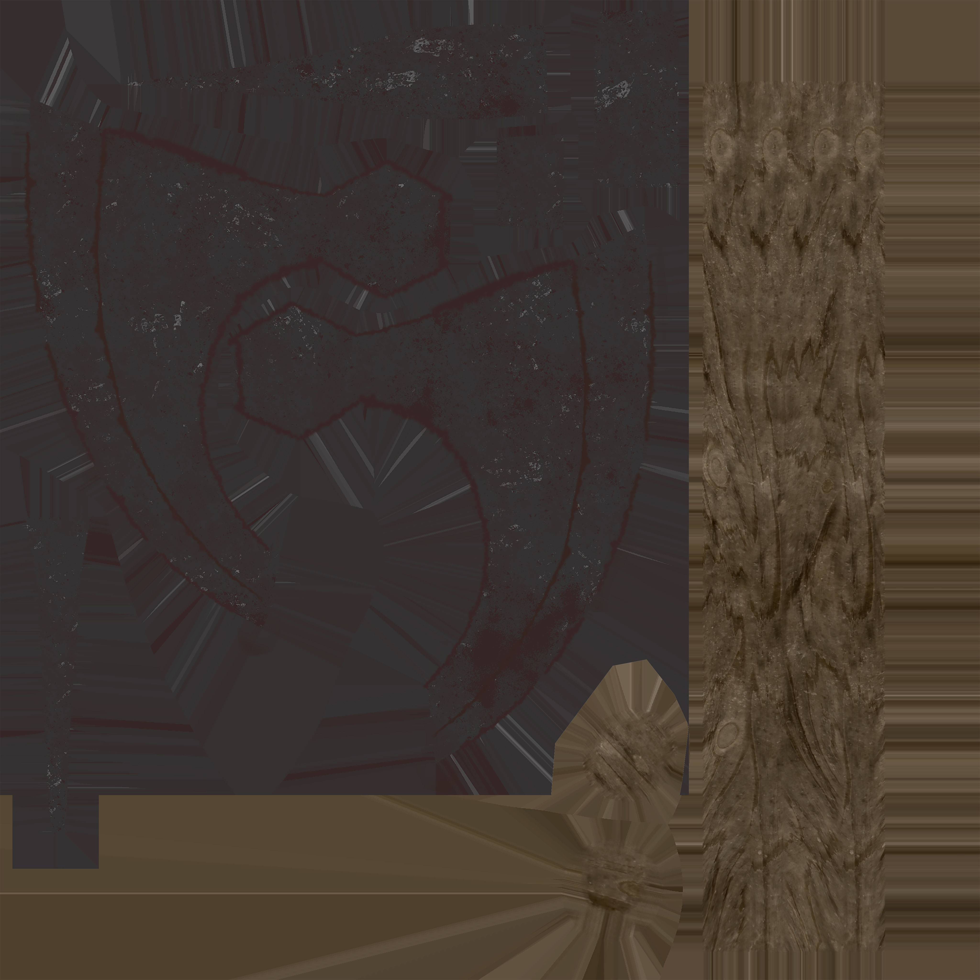 Wooden Axe Low-poly Low-poly 3D model_15