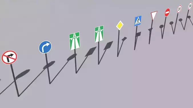 Russia and Ukraine Signs 3d model 