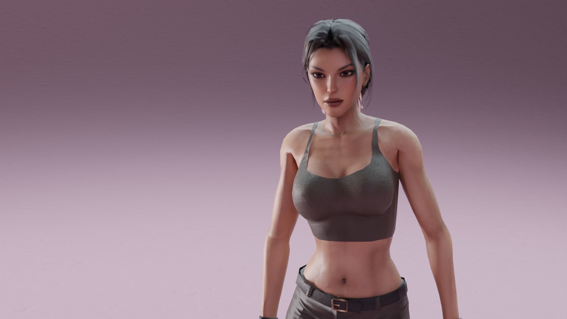 Classic sexy Lara rigged 3D model_11