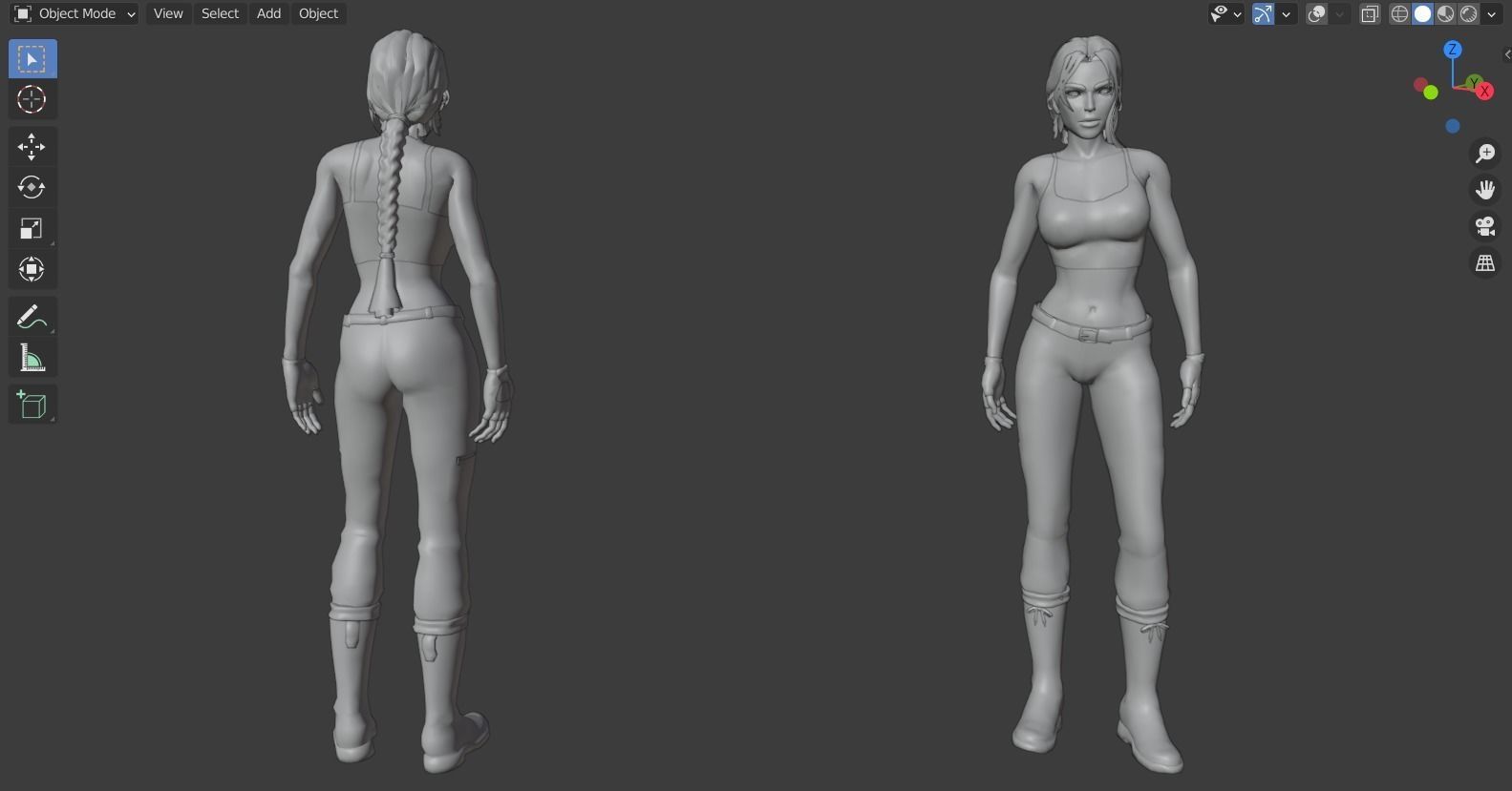 Classic sexy Lara rigged 3D model_8