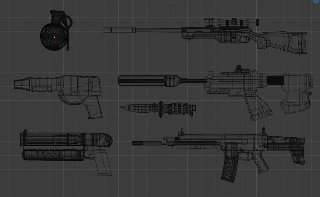 Low Poly Stylized Scifi Weapon Pack Low-poly 3D model_3