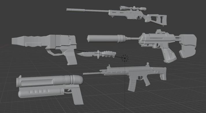 Low Poly Stylized Scifi Weapon Pack Low-poly 3D model_2