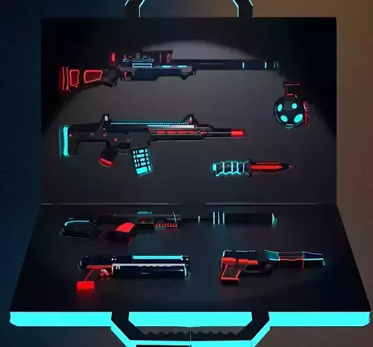 Low Poly Stylized Scifi Weapon Pack Low-poly 3D model