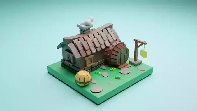 Lowpoly house lego