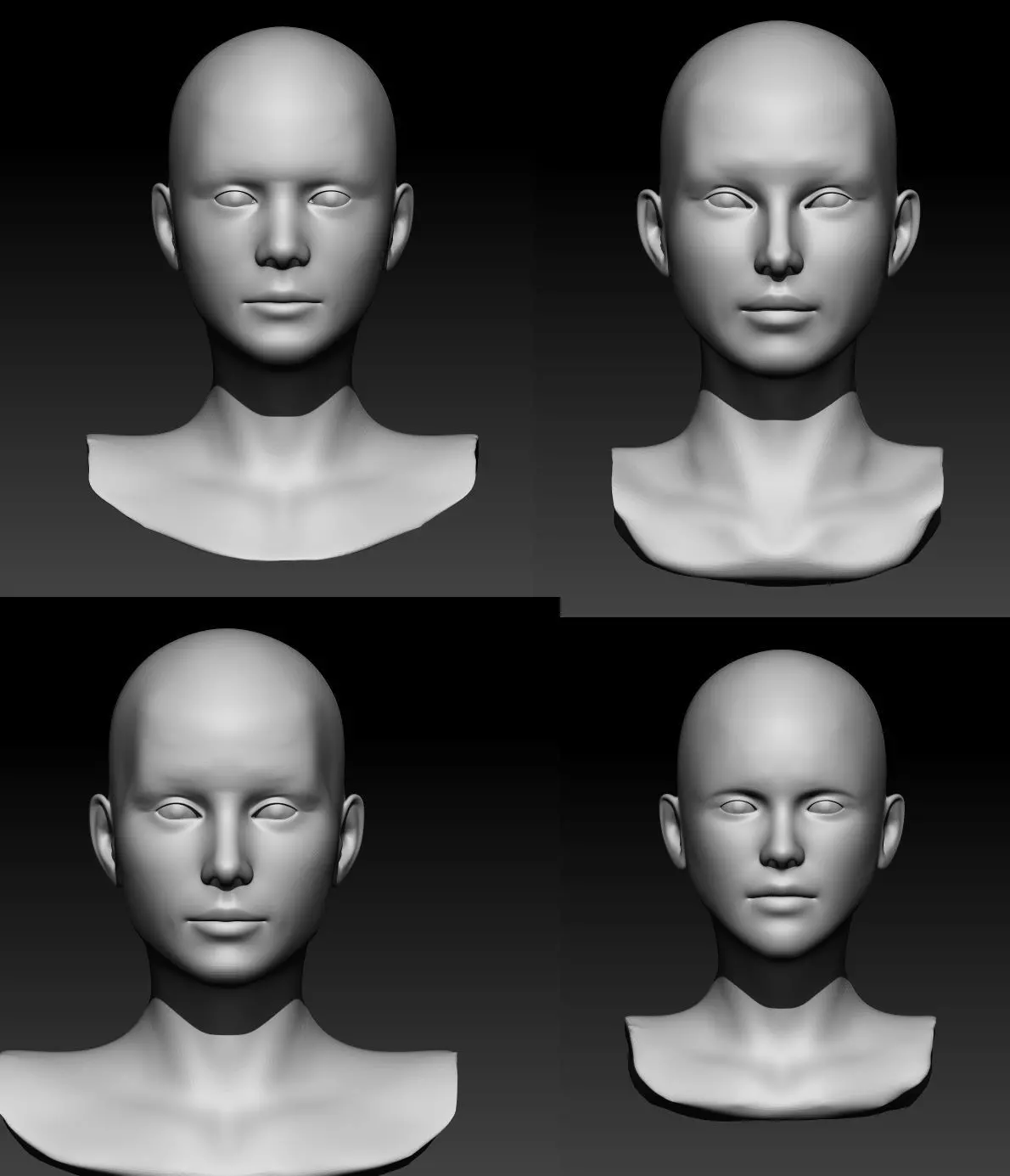 Female head pack 3D Model Collection_0