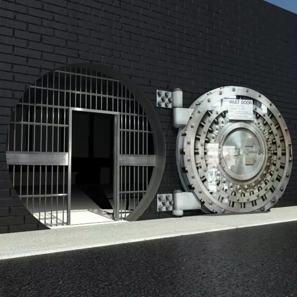 Round Vault - Safe Door 3D model_0