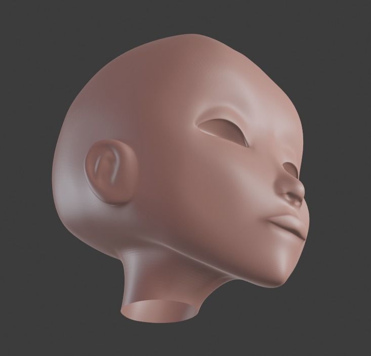 Stylized Head Base Free 3D model_3