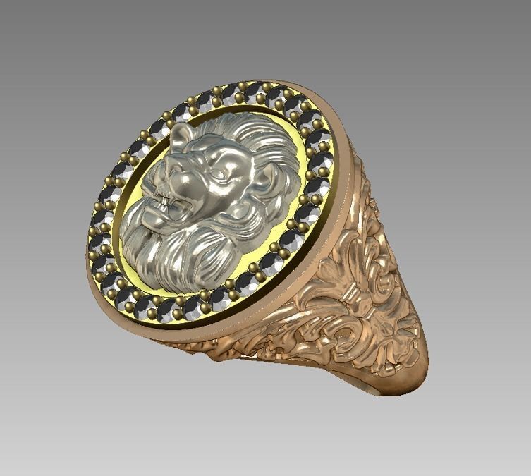 Lion ring jewelry 3D print model_1