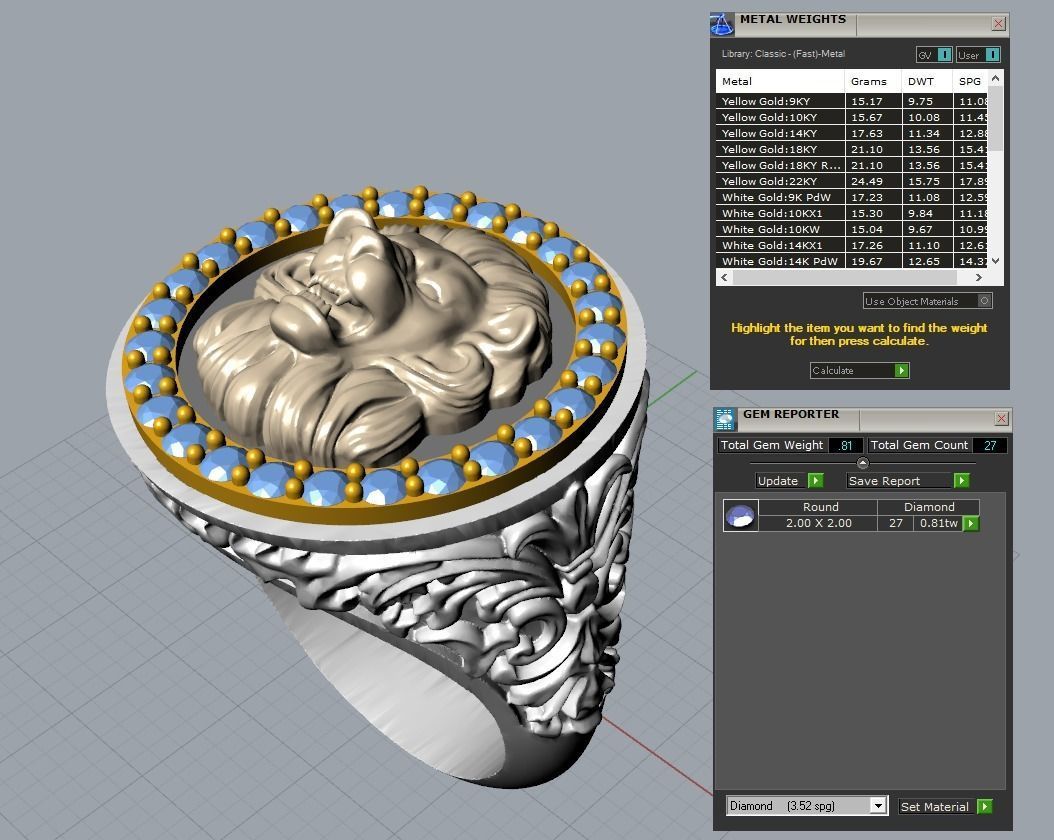Lion ring jewelry 3D print model_5