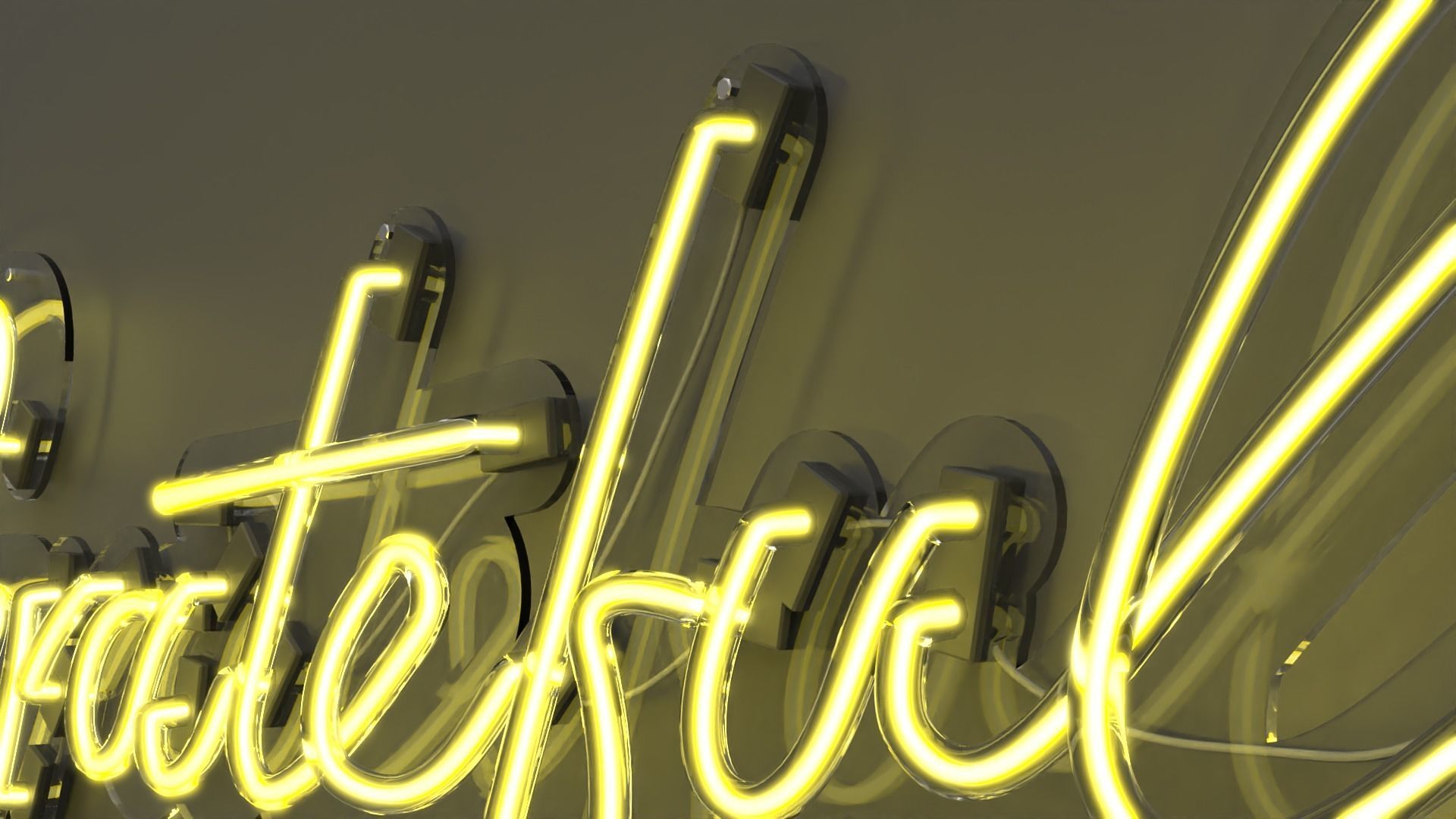 Grateful - Neon Sign 3D model_2