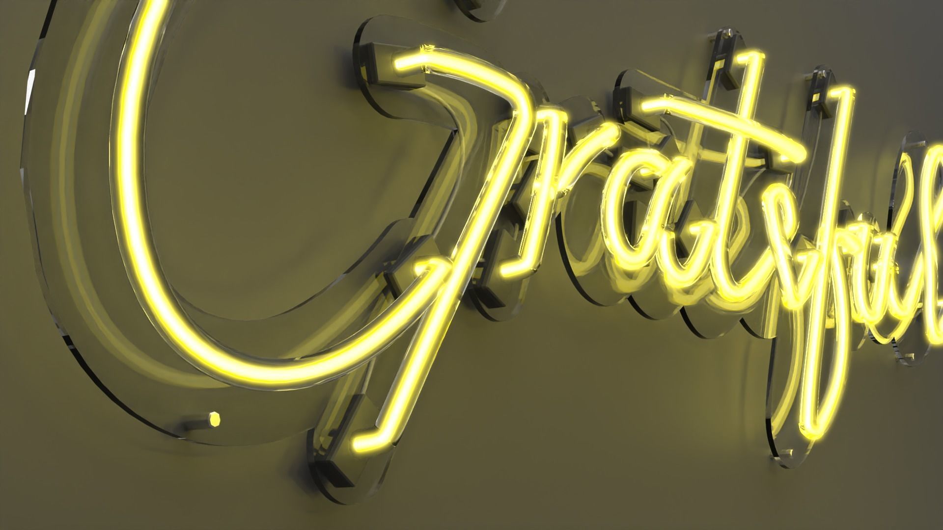 Grateful - Neon Sign 3D model_1