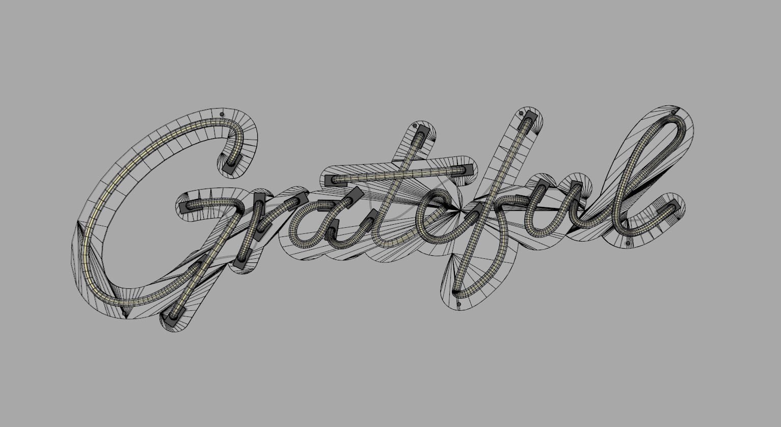 Grateful - Neon Sign 3D model_6