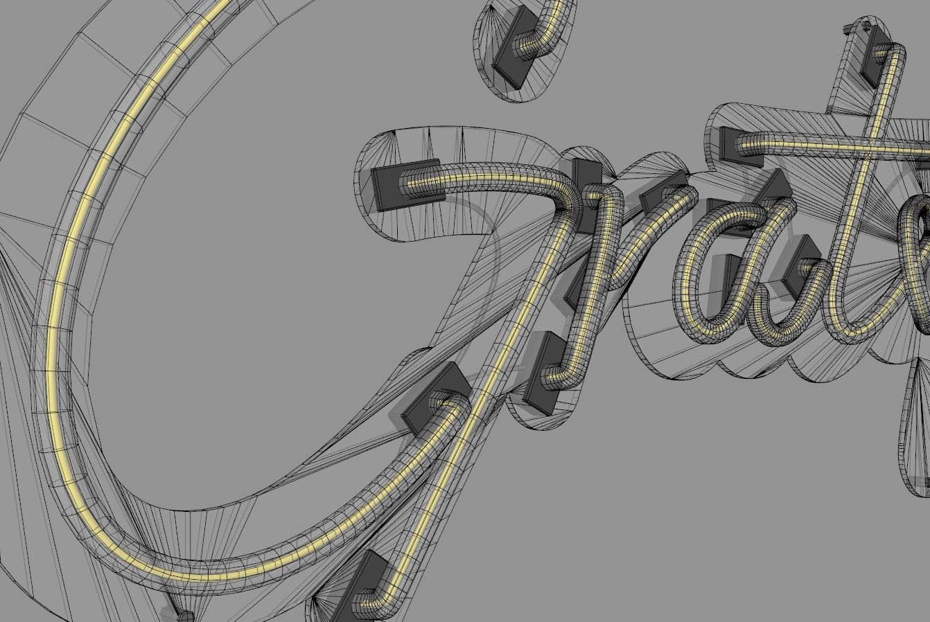 Grateful - Neon Sign 3D model_9