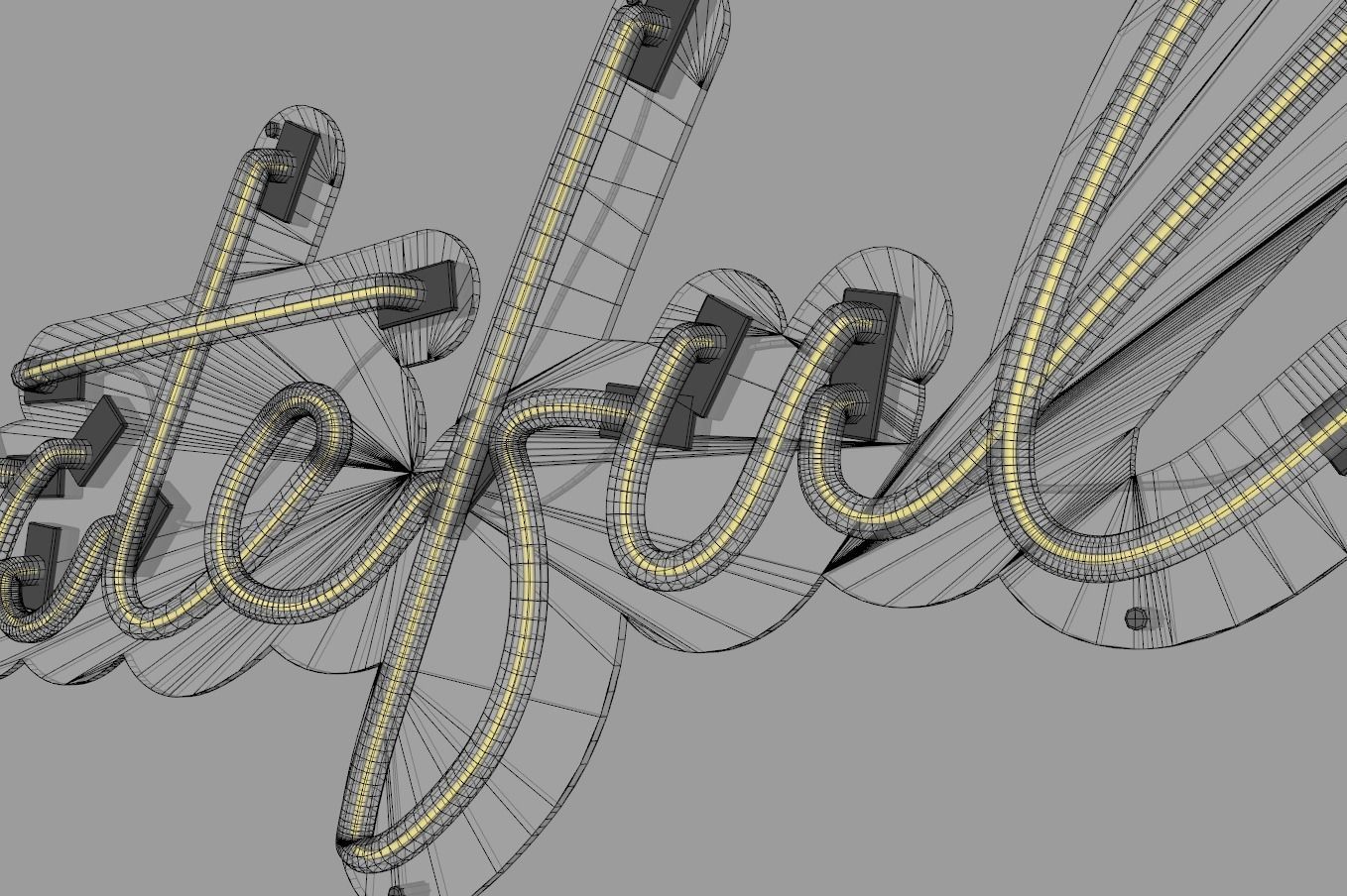 Grateful - Neon Sign 3D model_8