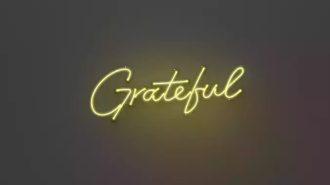 Grateful - Neon Sign 3D model