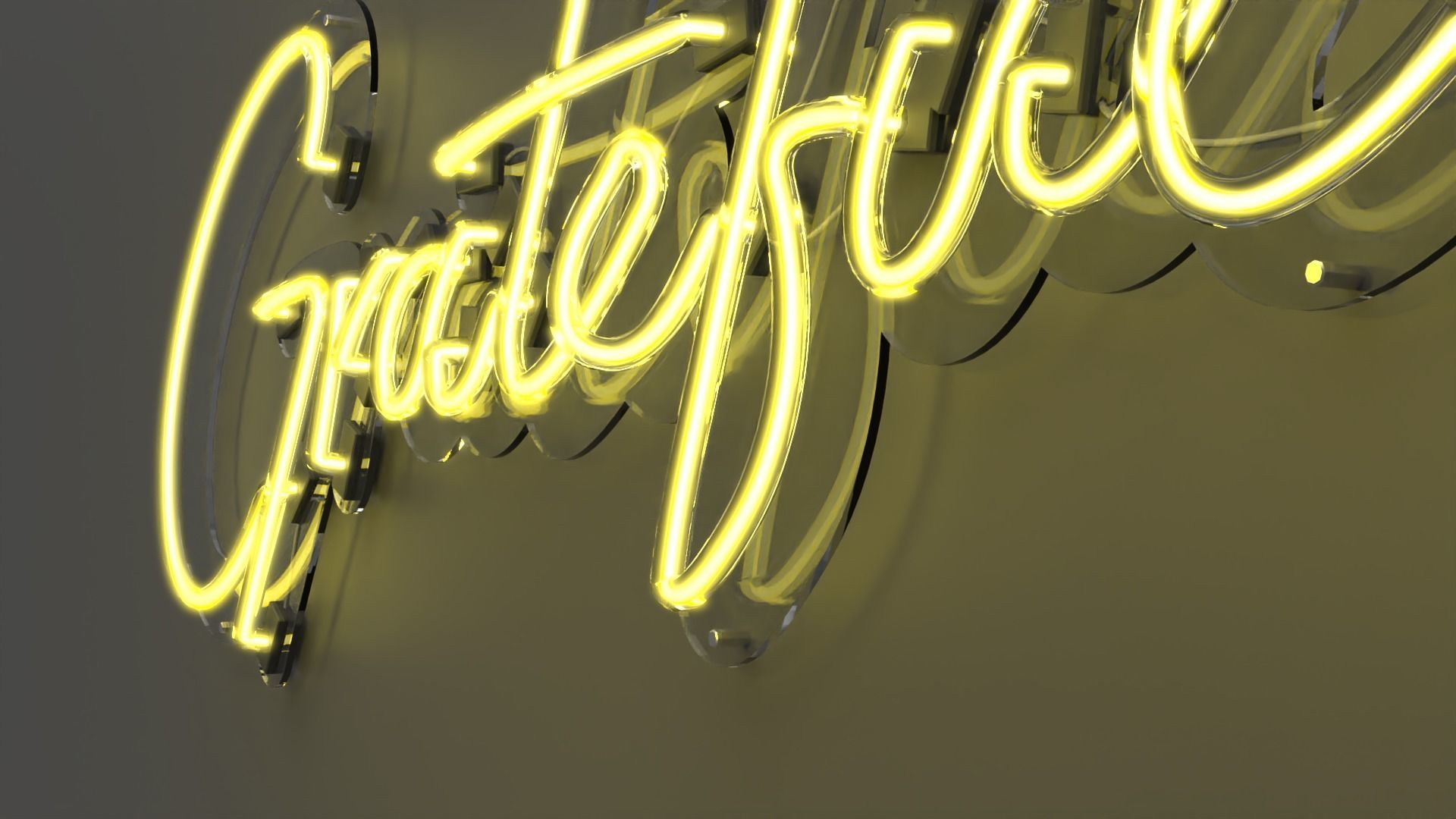 Grateful - Neon Sign 3D model_4