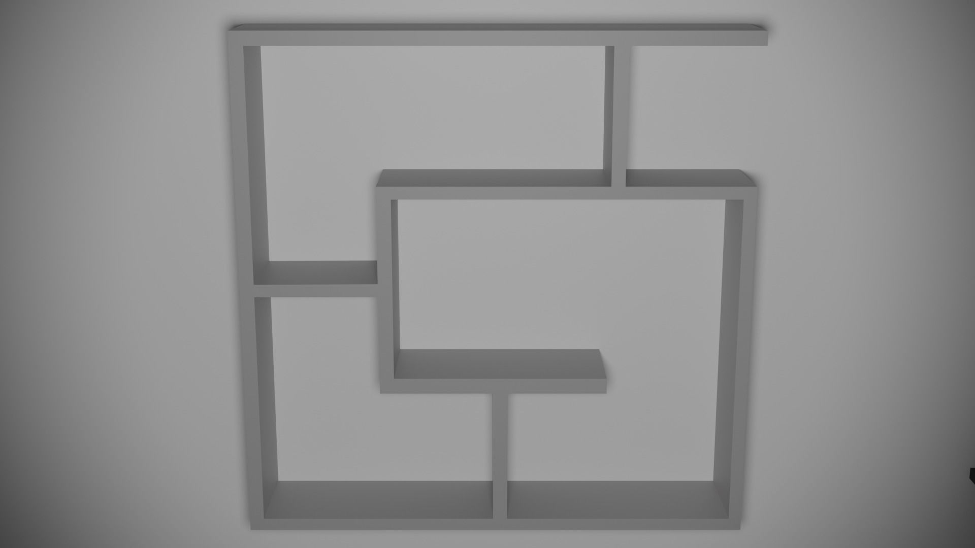 Modern shelfs set Low-poly 3D model_7