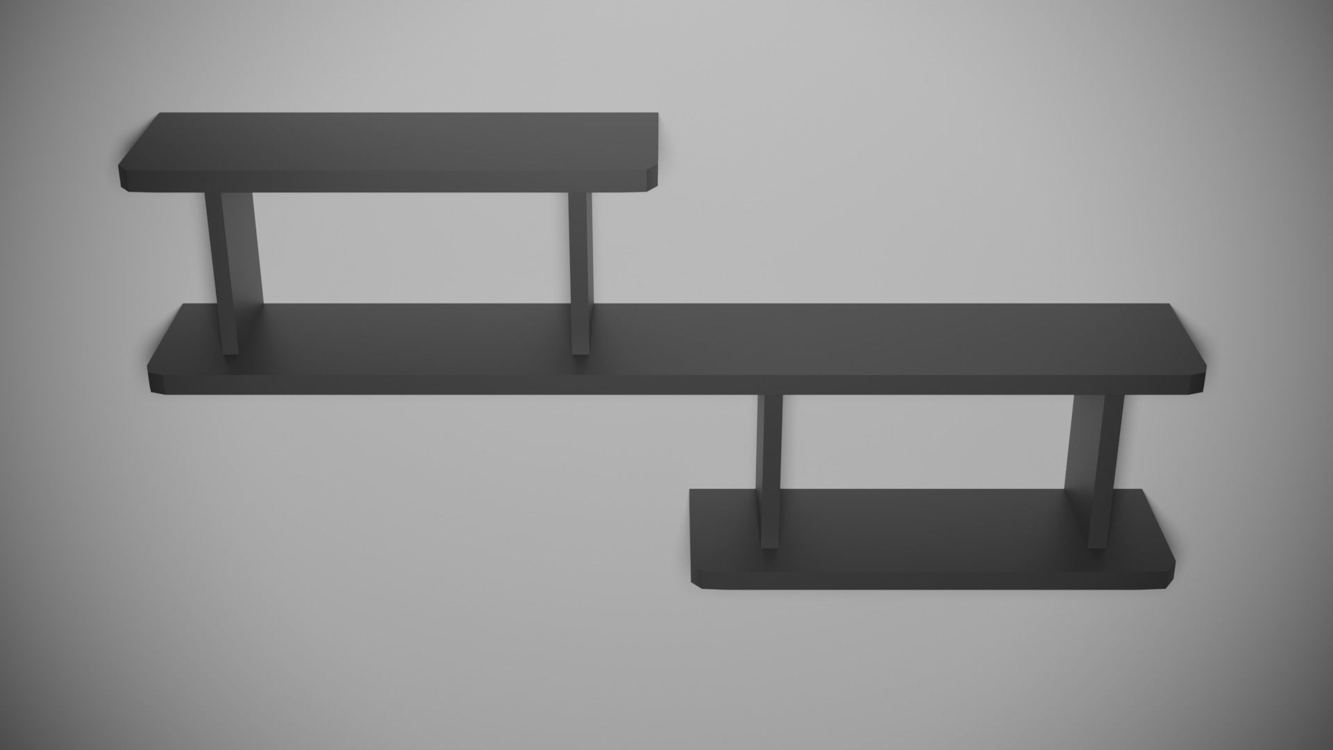 Modern shelfs set Low-poly 3D model_2