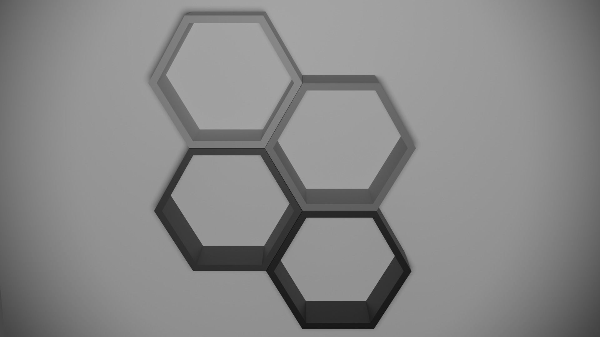 Modern shelfs set Low-poly 3D model_4