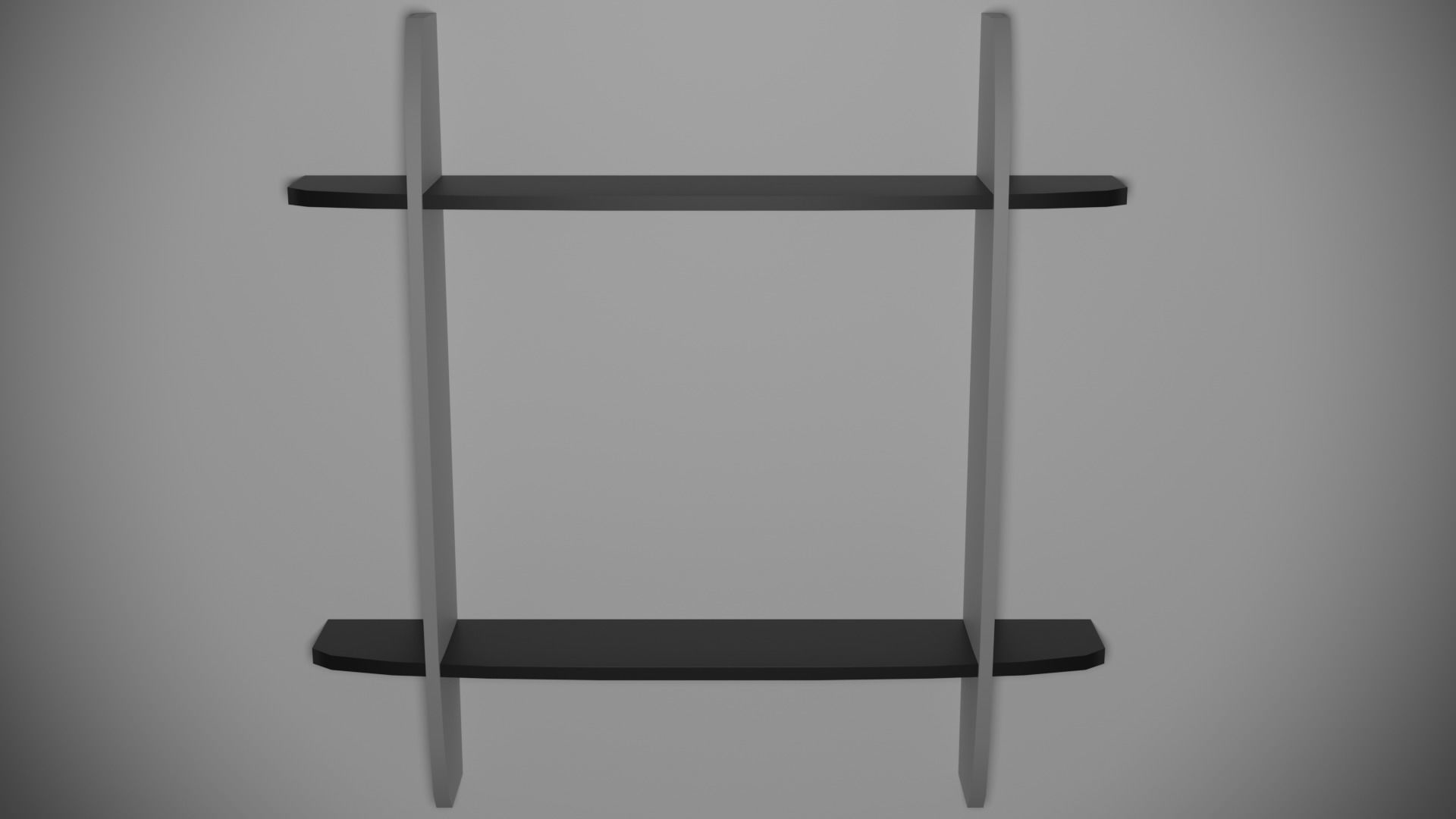 Modern shelfs set Low-poly 3D model_1