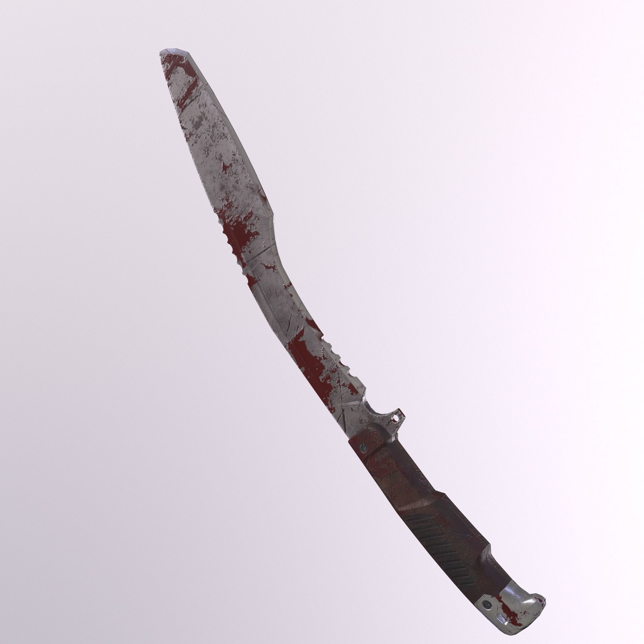 Kukri knife Low-poly 3D model_4