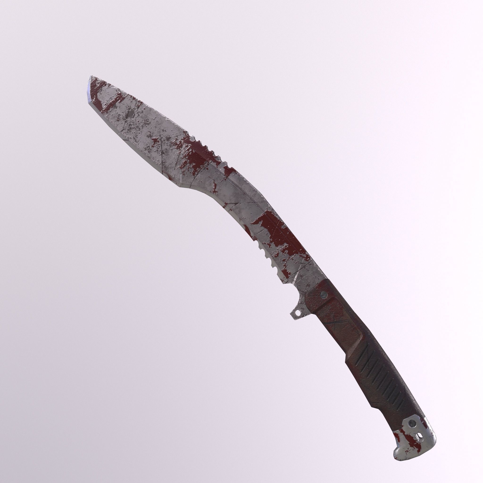 Kukri knife Low-poly 3D model_3