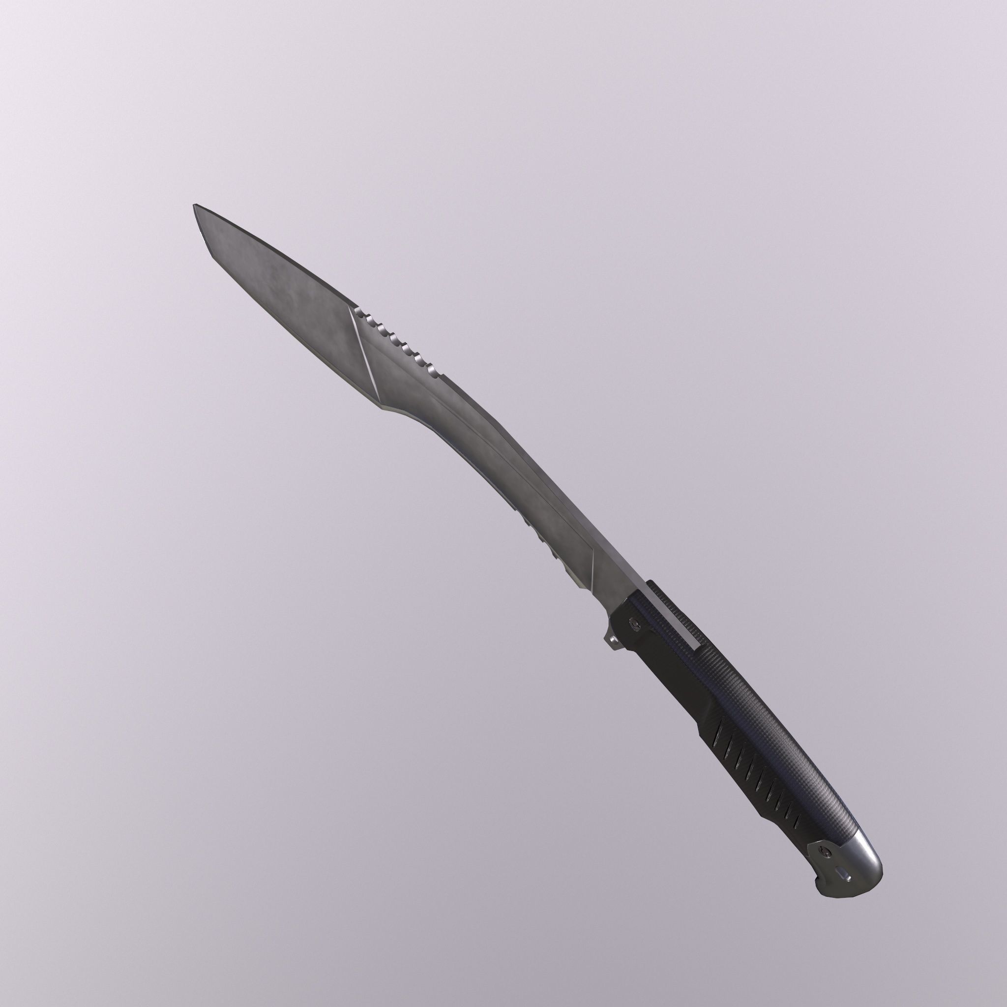 Kukri knife Low-poly 3D model_2