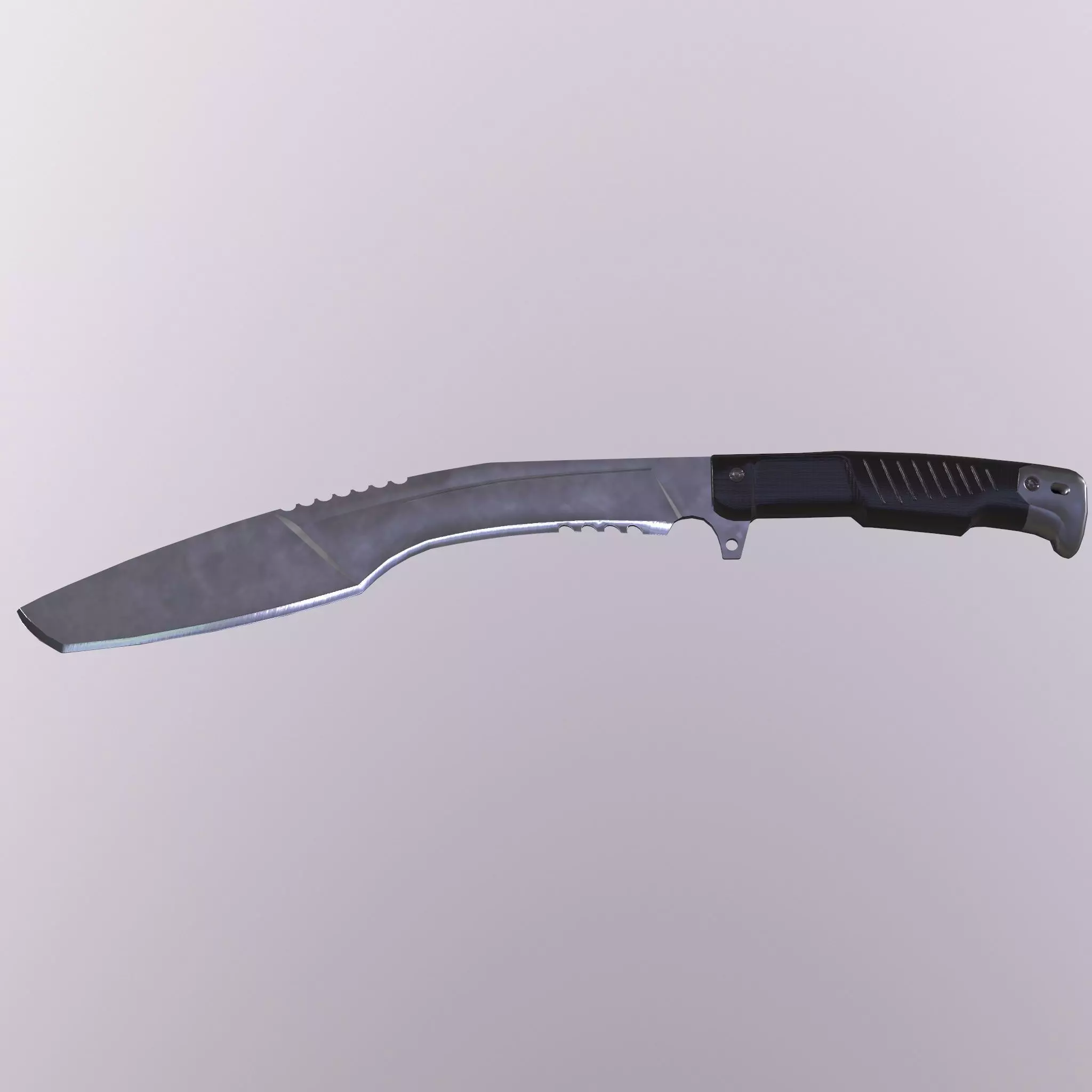 Kukri knife Low-poly 3D model_0