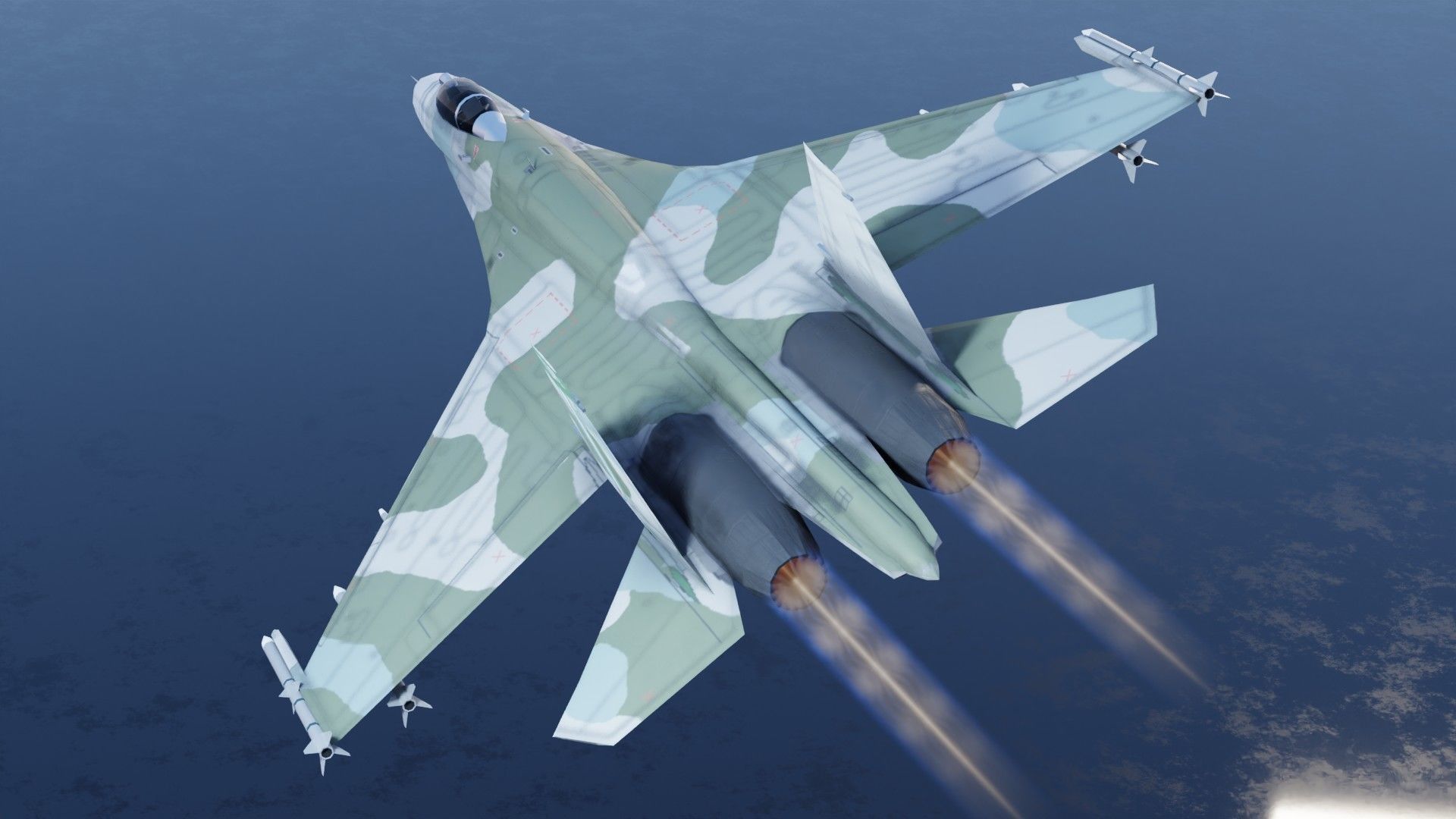 Sukhoi SU-27 Flanker Low-poly 3D model_15