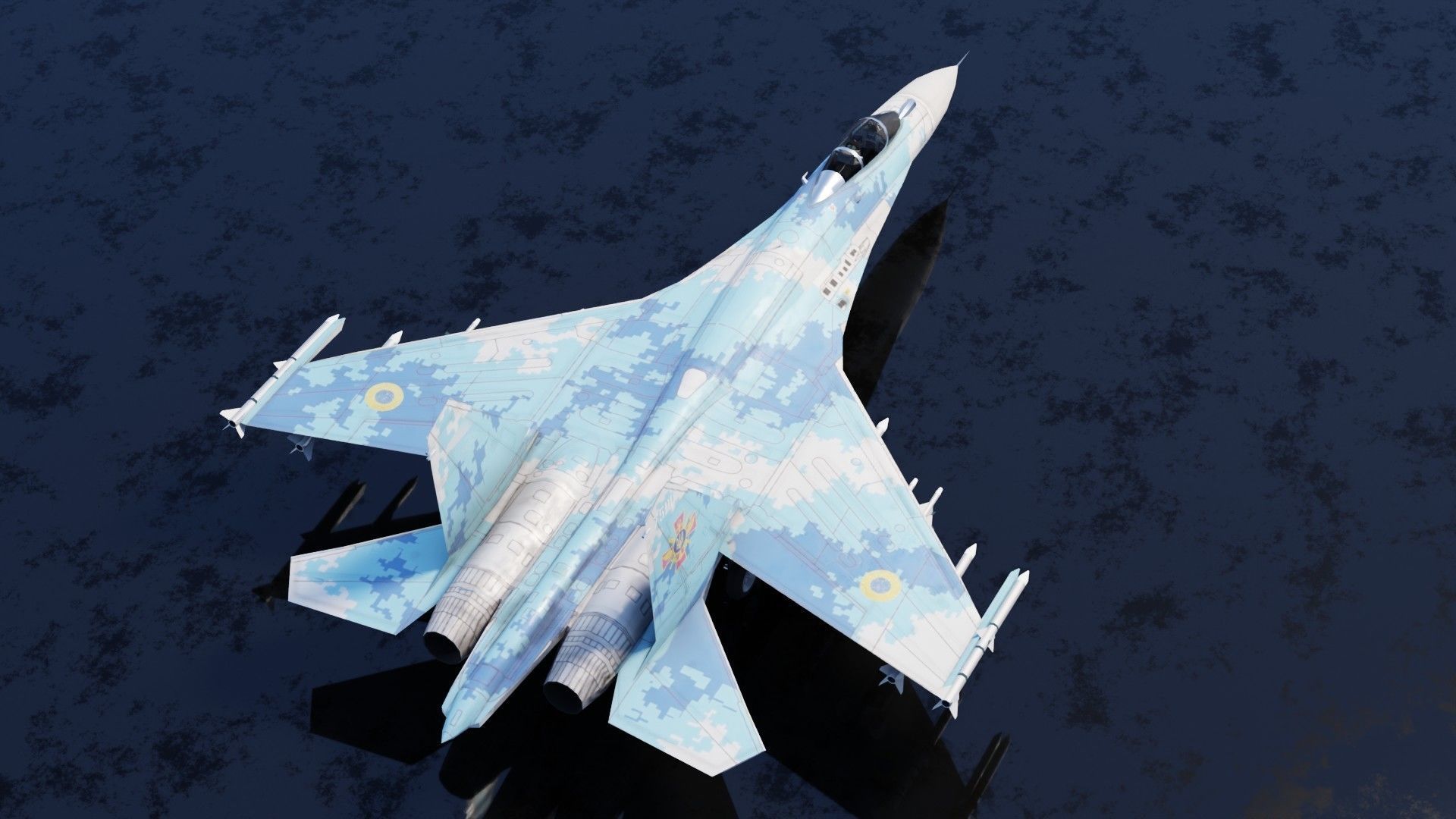 Sukhoi SU-27 Flanker Low-poly 3D model_8