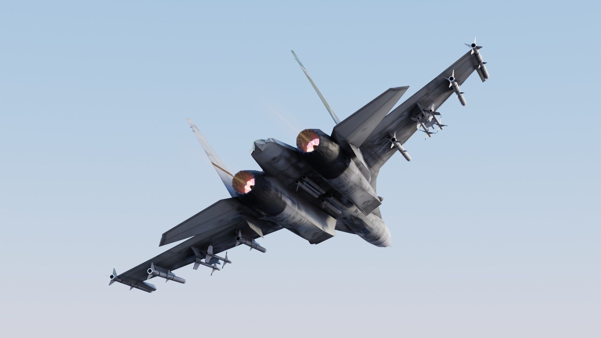 Sukhoi SU-27 Flanker Low-poly 3D model_13