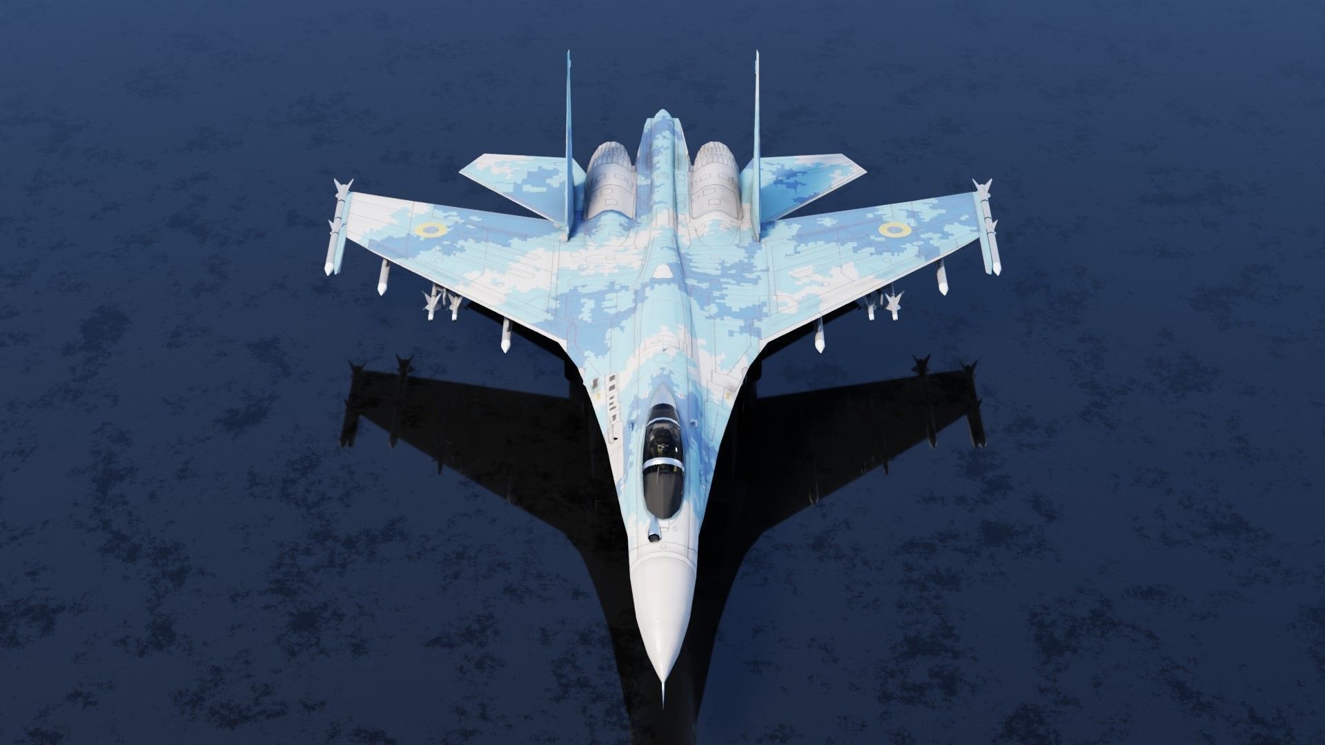 Sukhoi SU-27 Flanker Low-poly 3D model_5