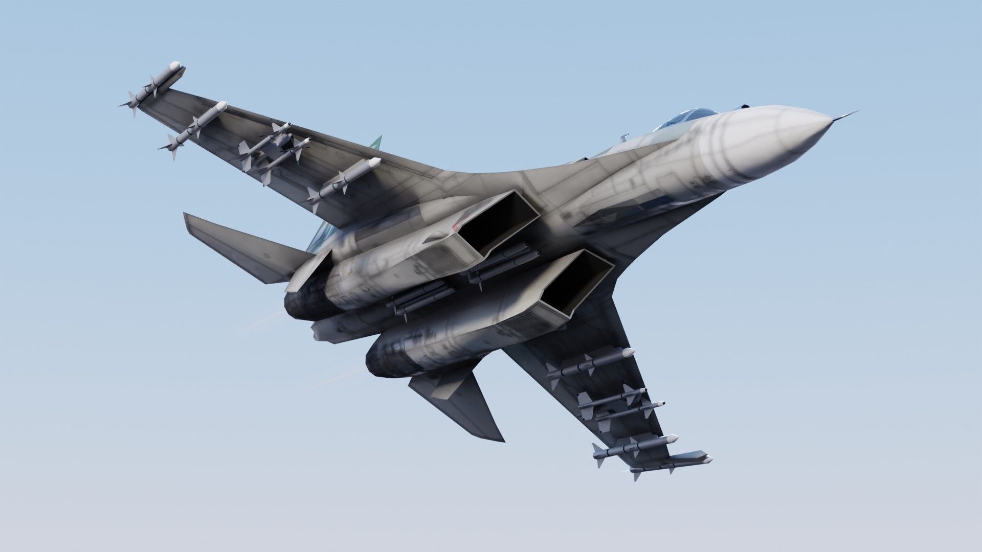 Sukhoi SU-27 Flanker Low-poly 3D model_12