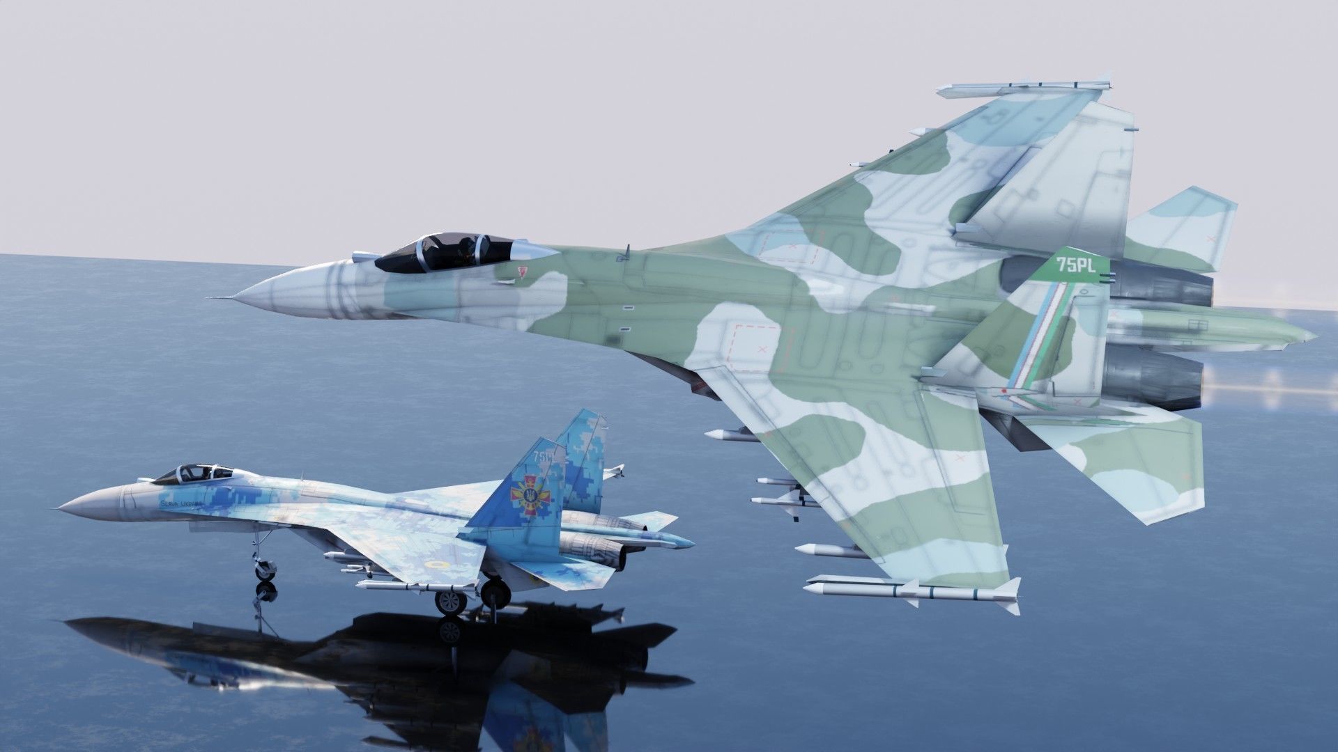 Sukhoi SU-27 Flanker Low-poly 3D model_16