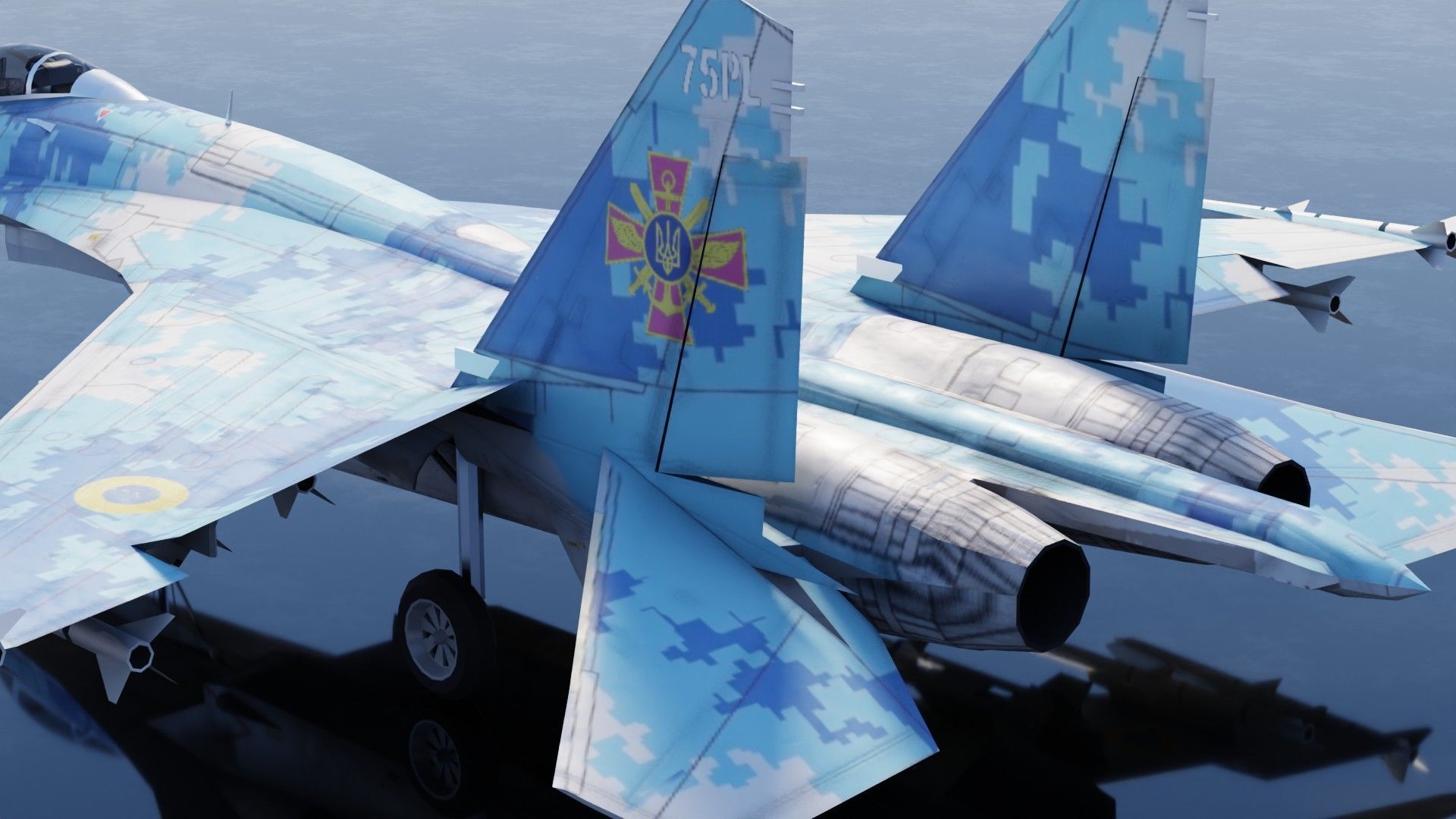 Sukhoi SU-27 Flanker Low-poly 3D model_22