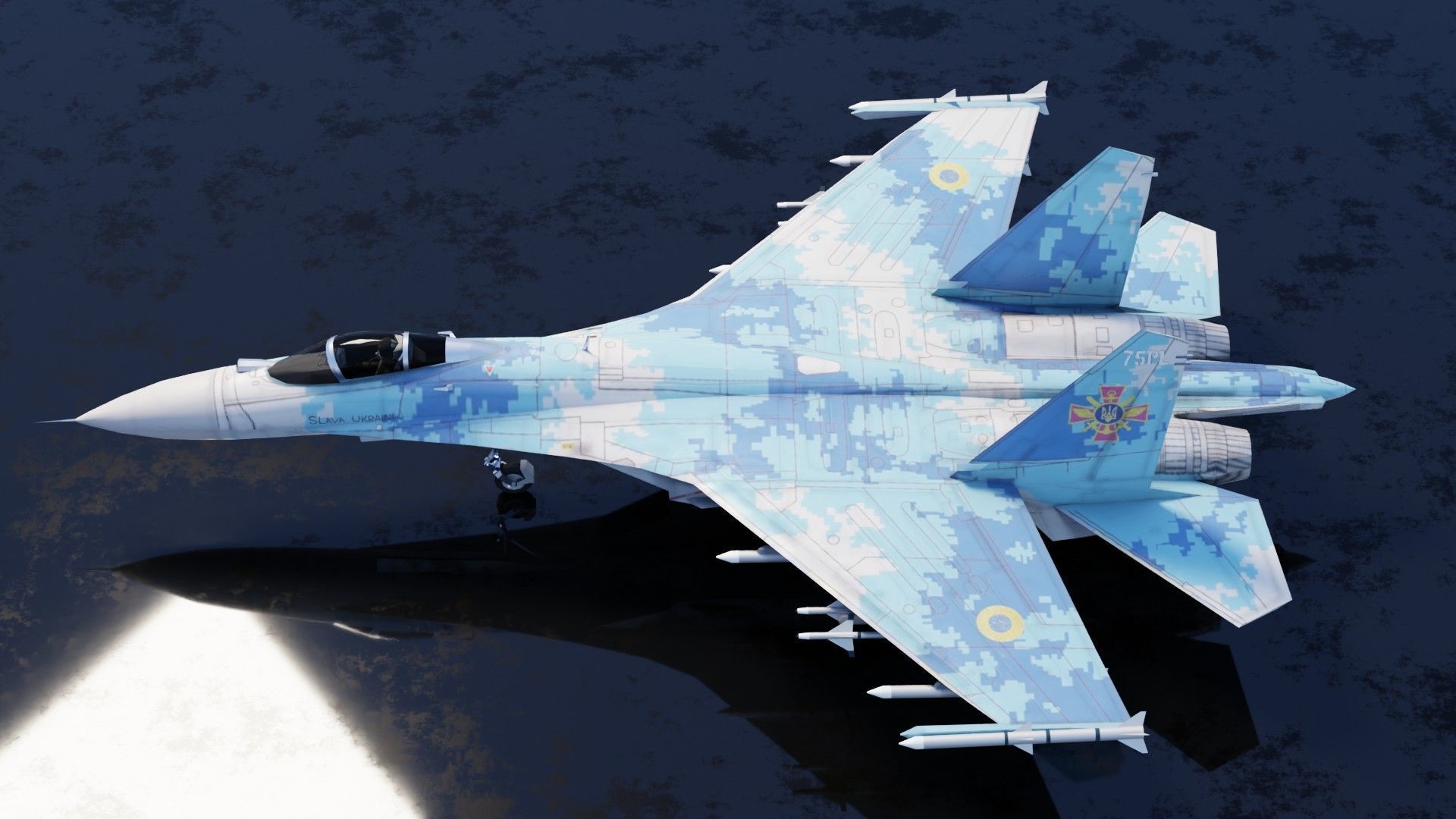 Sukhoi SU-27 Flanker Low-poly 3D model_2