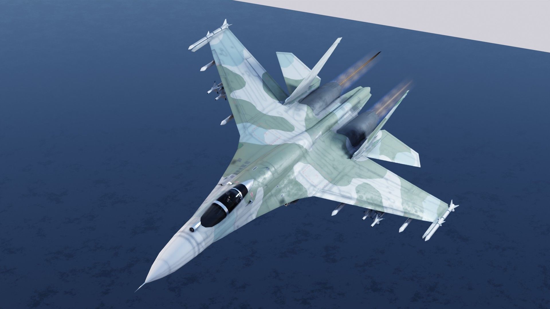 Sukhoi SU-27 Flanker Low-poly 3D model_14