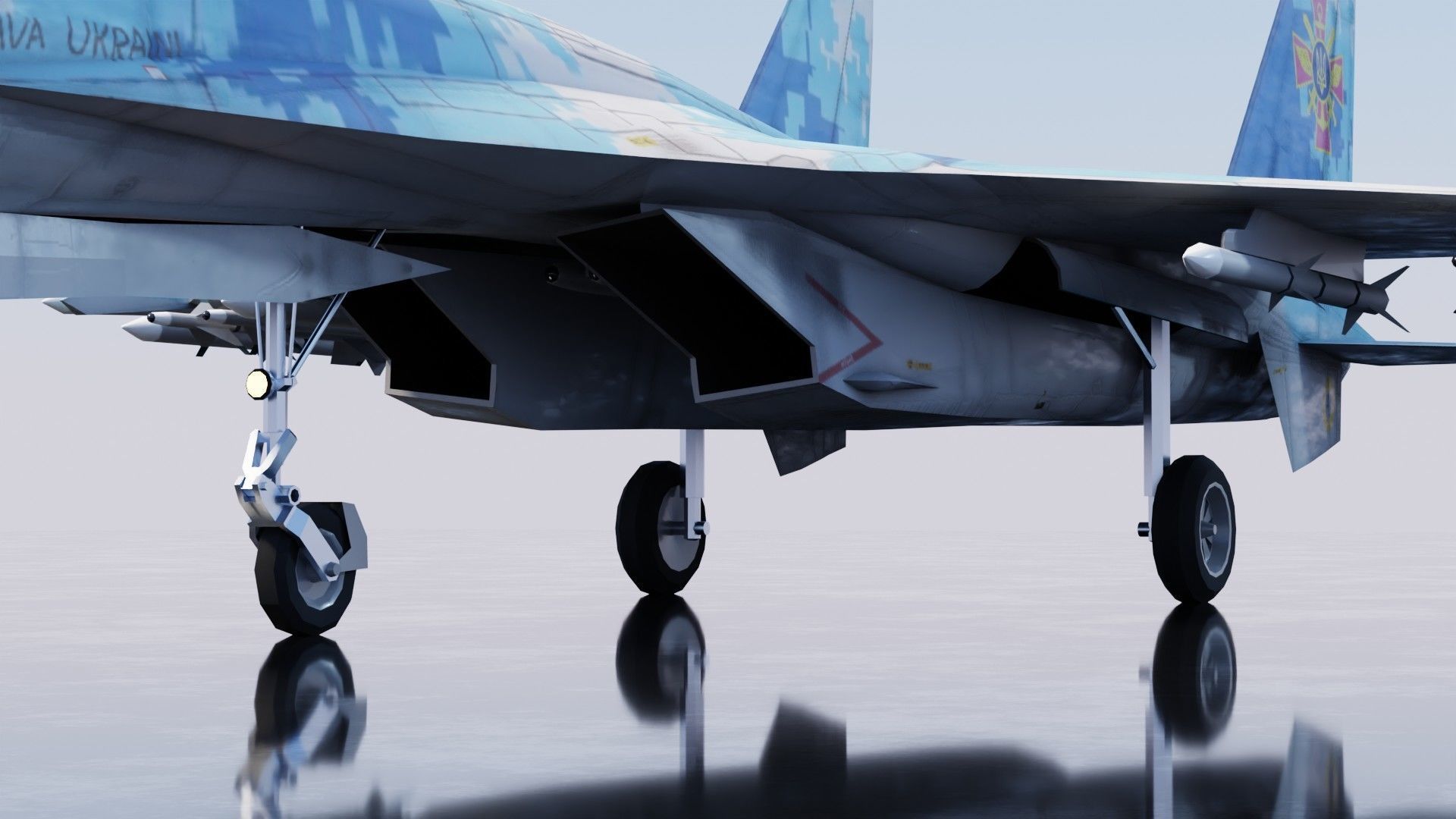 Sukhoi SU-27 Flanker Low-poly 3D model_11